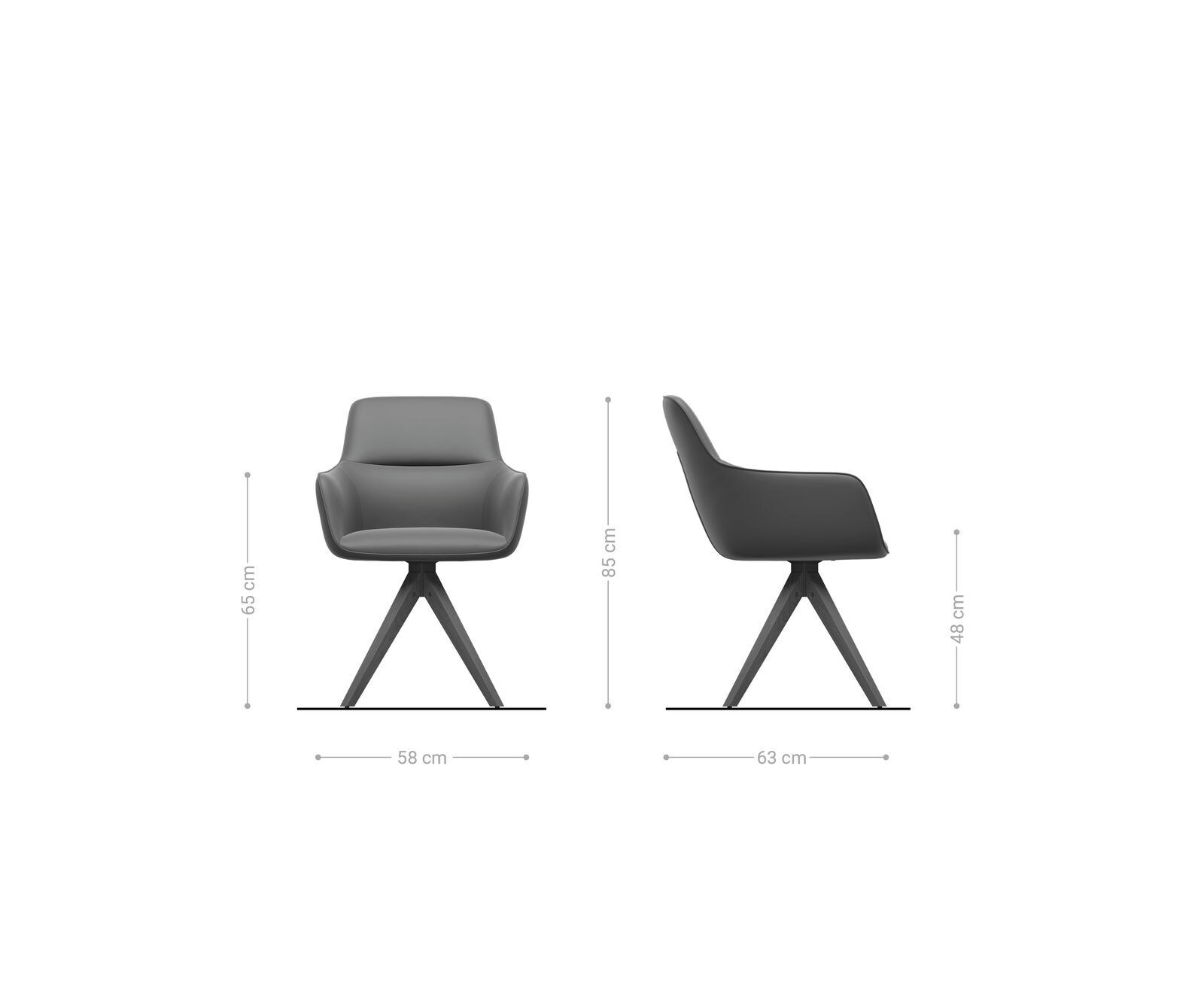 Chaise-de-salle-à-manger Pejo-Flex cuir de vache noir pied en bois angulaire naturel ressorts ensachés 5 Chaise-de-salle-à-manger Pejo-Flex cuir de vache noir pied en bois angulaire naturel ressorts ensachés 5