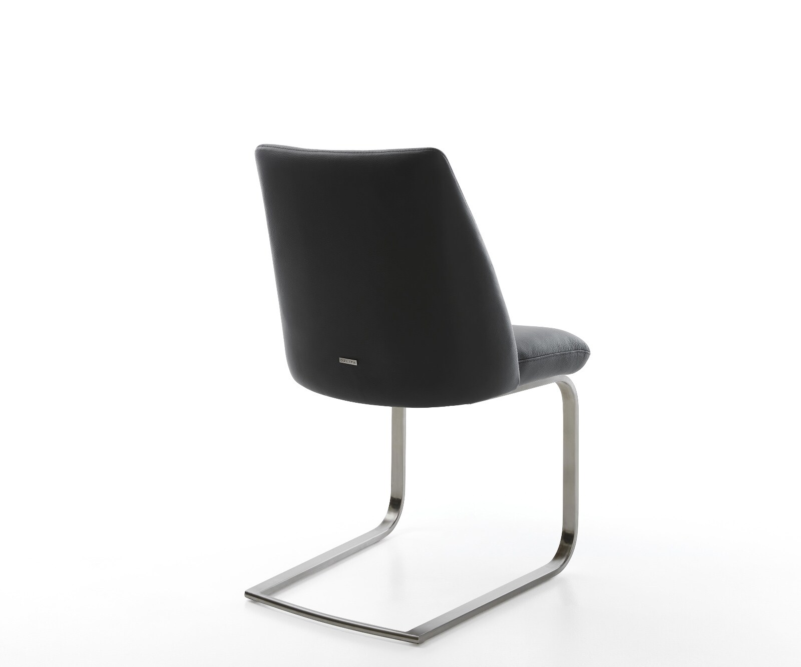 Cantilever Elso-Flex cuir de vache noir pied cantilever plat grafiete ressorts ensachés 5