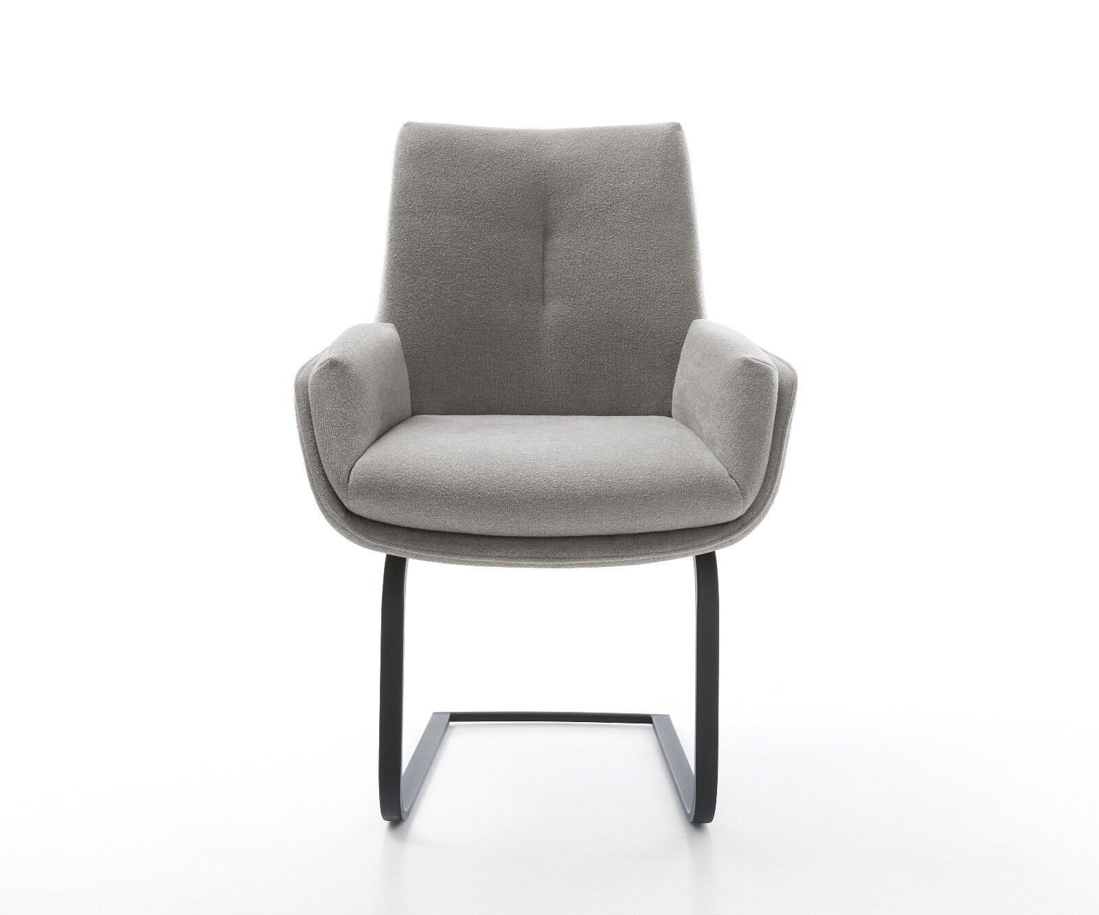 Cantilever Clea-Flex tissu structuré doux gris pied cantilever plat noir 2