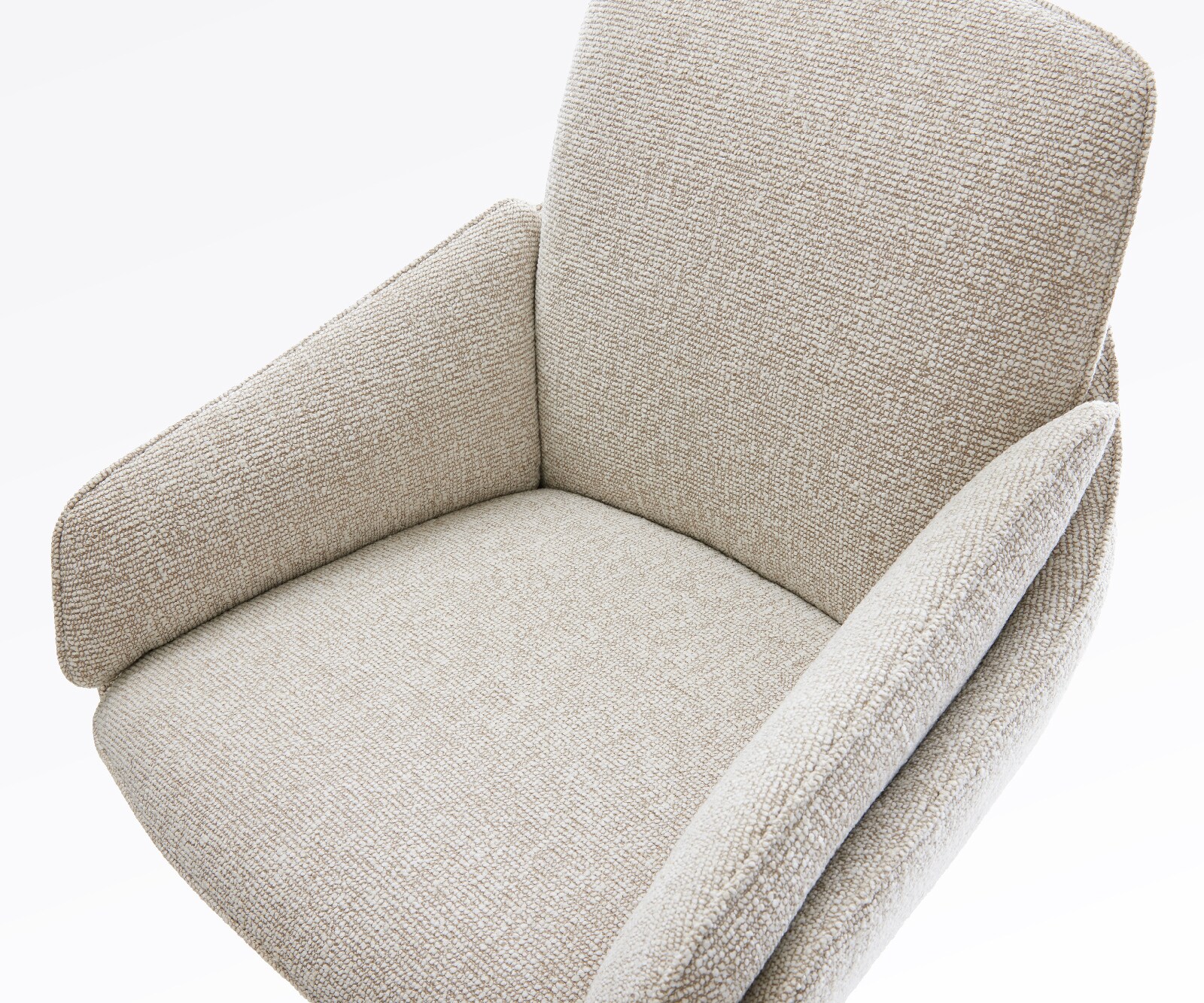 Chaise-de-bar Luan-Flex Tissu tissé doux Beige Pied cantilever acier inoxydable Argent 4