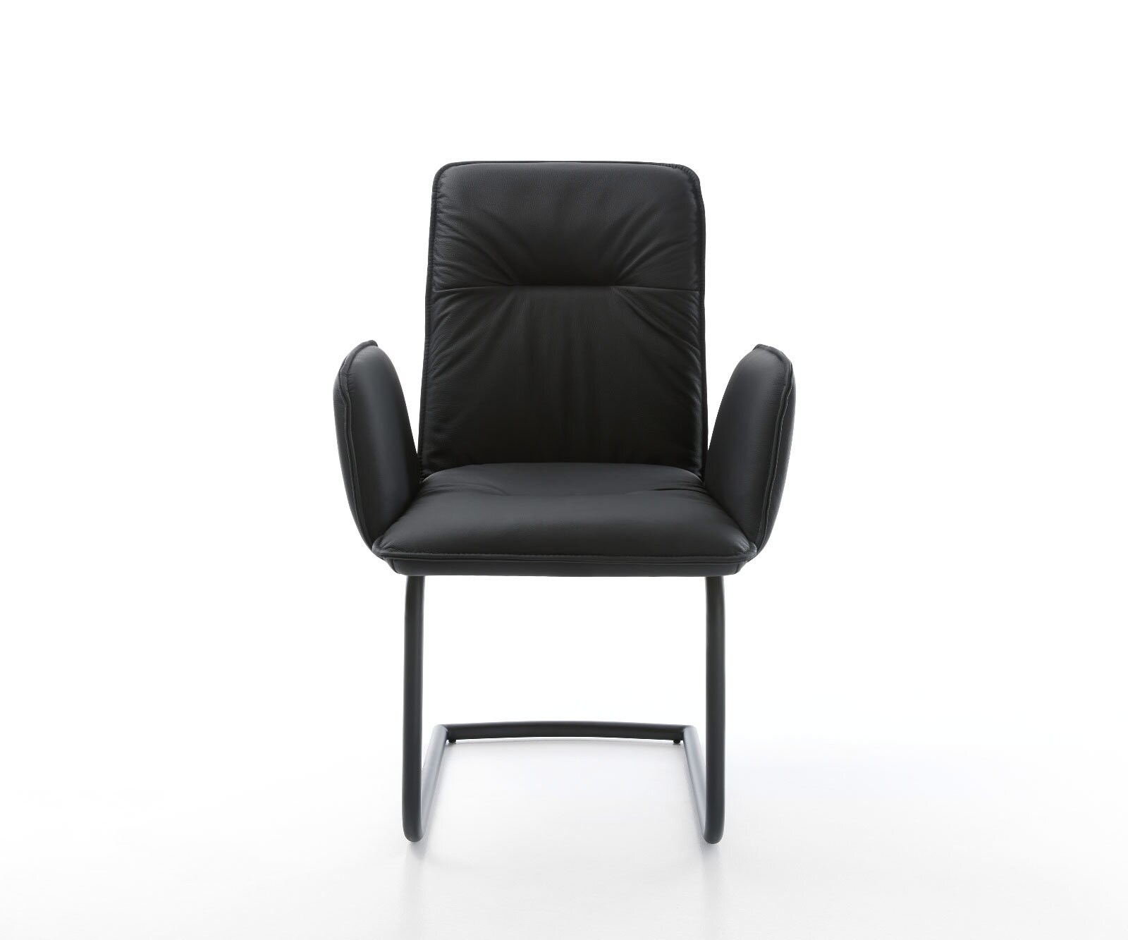 Cantilever Vinja-Flex cuir de vache noir pied cantilever rond noir 1 Cantilever Vinja-Flex cuir de vache noir pied cantilever rond noir 1