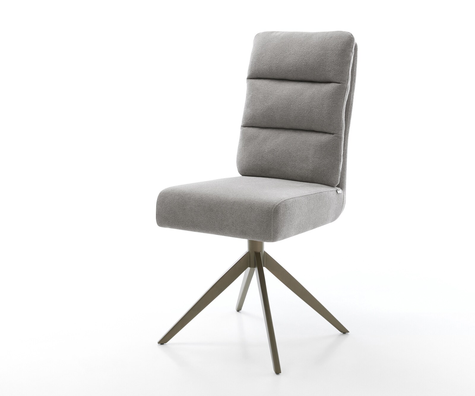 Chaise-pivotante Pela-Flex tissu structuré doux gris pied croisé large aspect titane pivotement sur 360° fonction bascule resorts ensachés 1