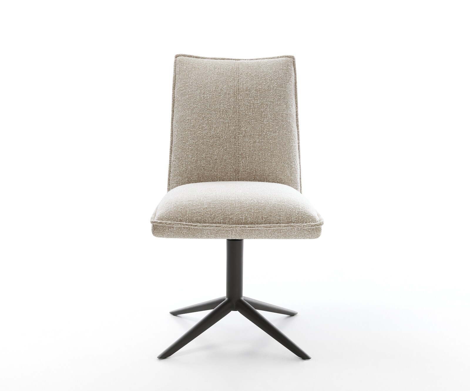 Chaise-pivotante Lelio-Flex tissu tissé doux beige pied de chaise 4 branches noir pivotement sur 360° fonction bascule resorts ensachés 2