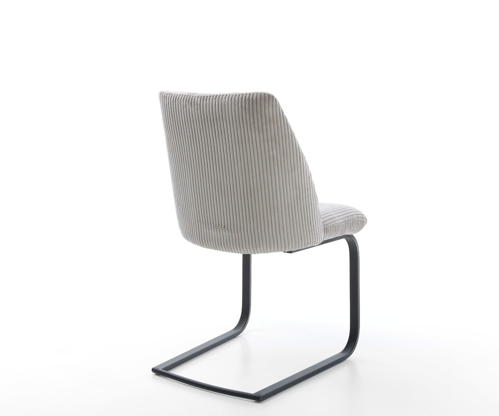 Cantilever Elso-Flex côtelé gris argenté pied cantilever plat noir ressorts ensachés 5