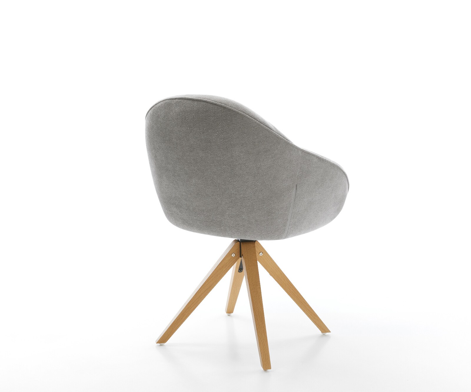 Chaise-pivotante Gaio-Flex tissu structuré doux gris pied en bois angulaire naturel pivotement sur 180° 4