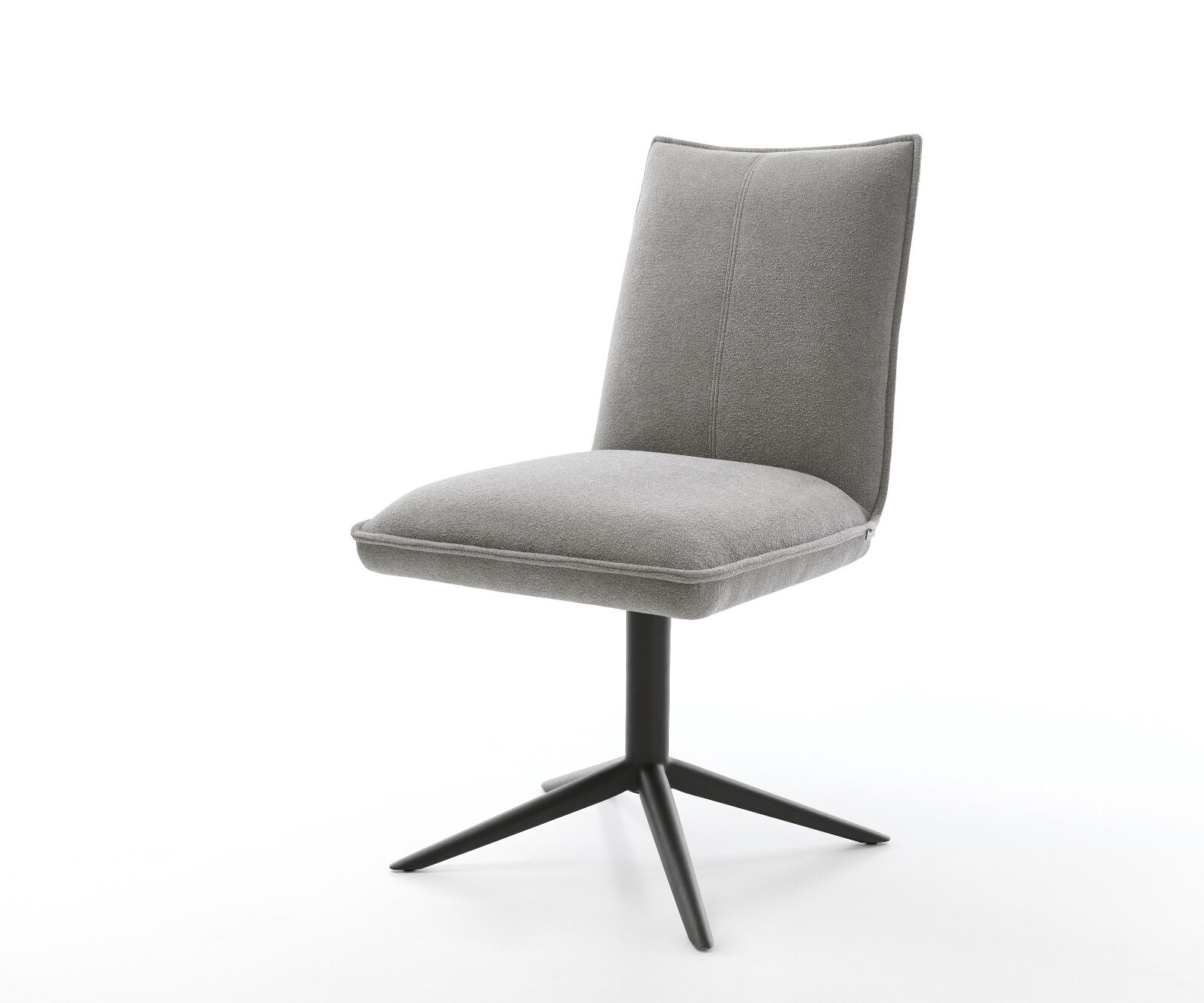 Chaise-pivotante Lelio-Flex tissu structuré doux gris pied de chaise 4 branches noir pivotement sur 360° fonction bascule resorts ensachés 1