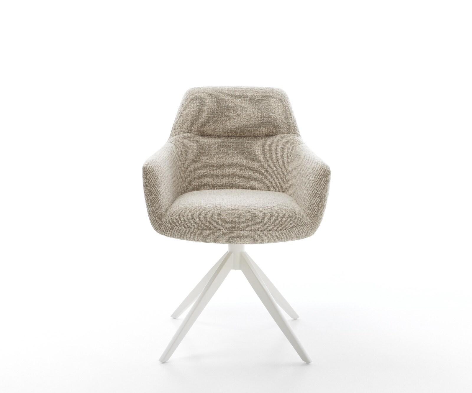 Chaise-pivotante Pejo-Flex tissu tissé doux beige pied croisé large blanc pivotement sur 360° fonction bascule resorts ensachés 2