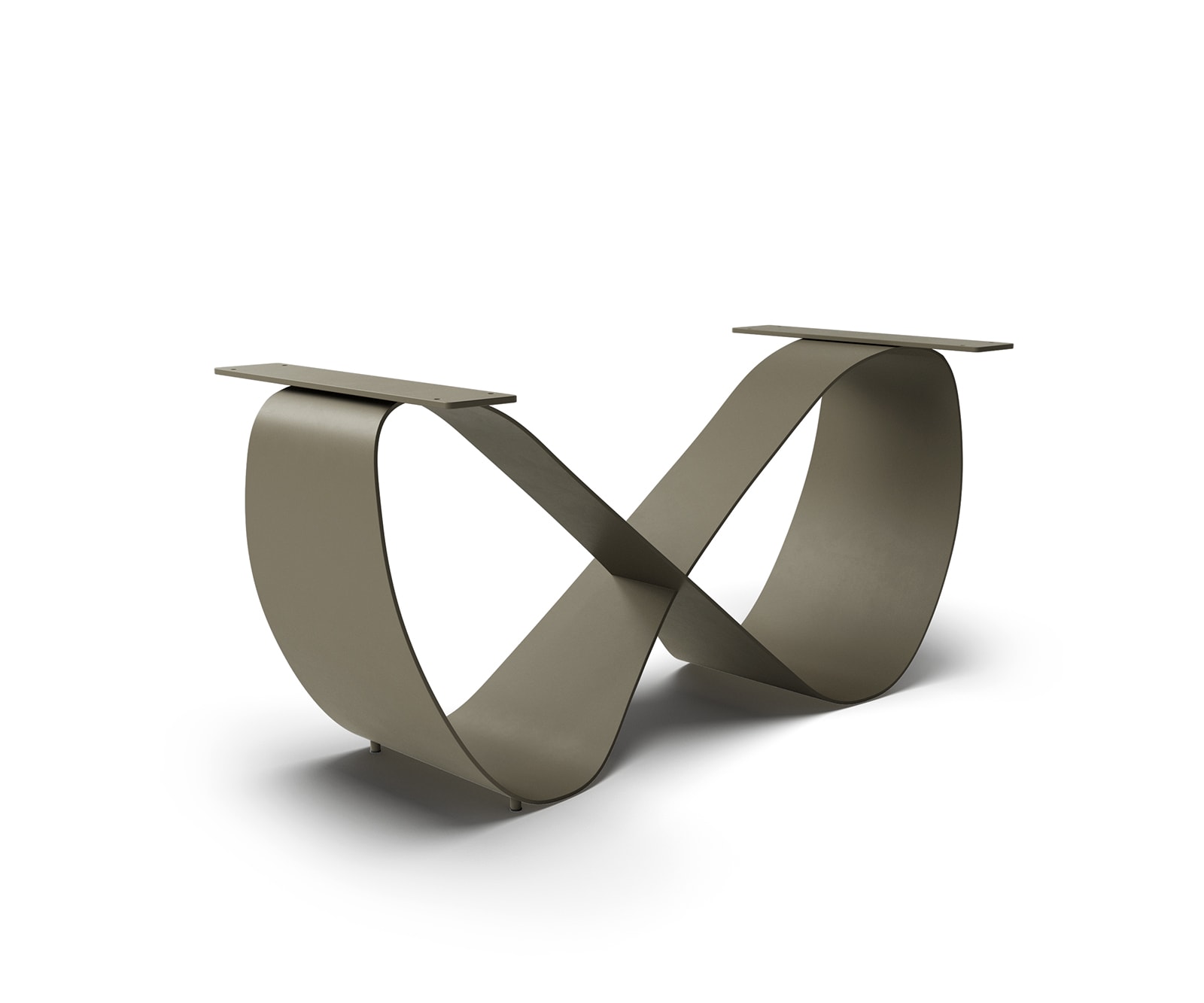 Piètement de table Infinity métal effet titane pour plateaux à partir de 240 cm Piètement de table Infinity métal effet titane pour plateaux à partir de 240 cm