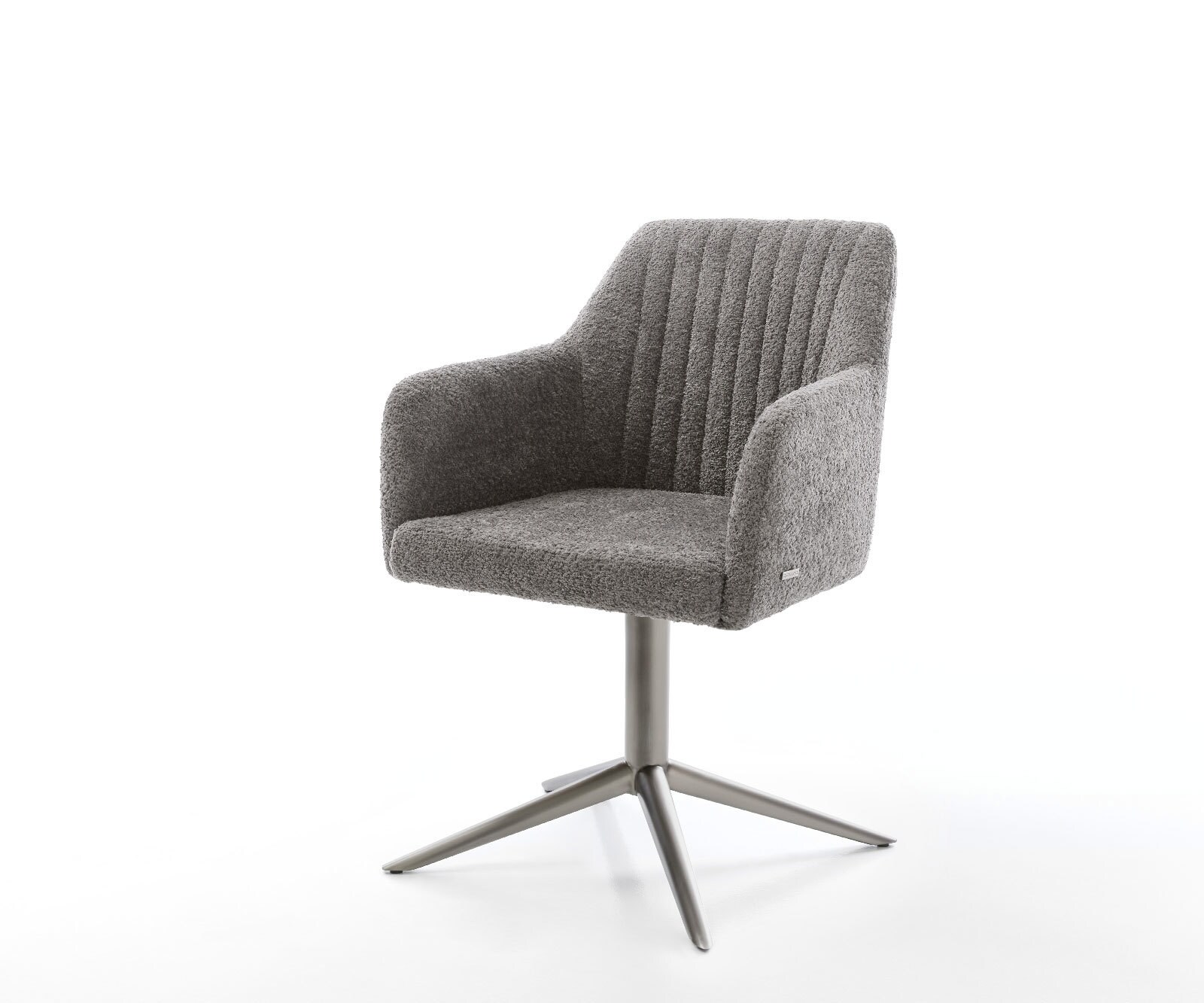 Chaise-pivotante Pejo-Flex bouclé gris pied de chaise 4 branches grafiete pivotement sur 360° fonction bascule