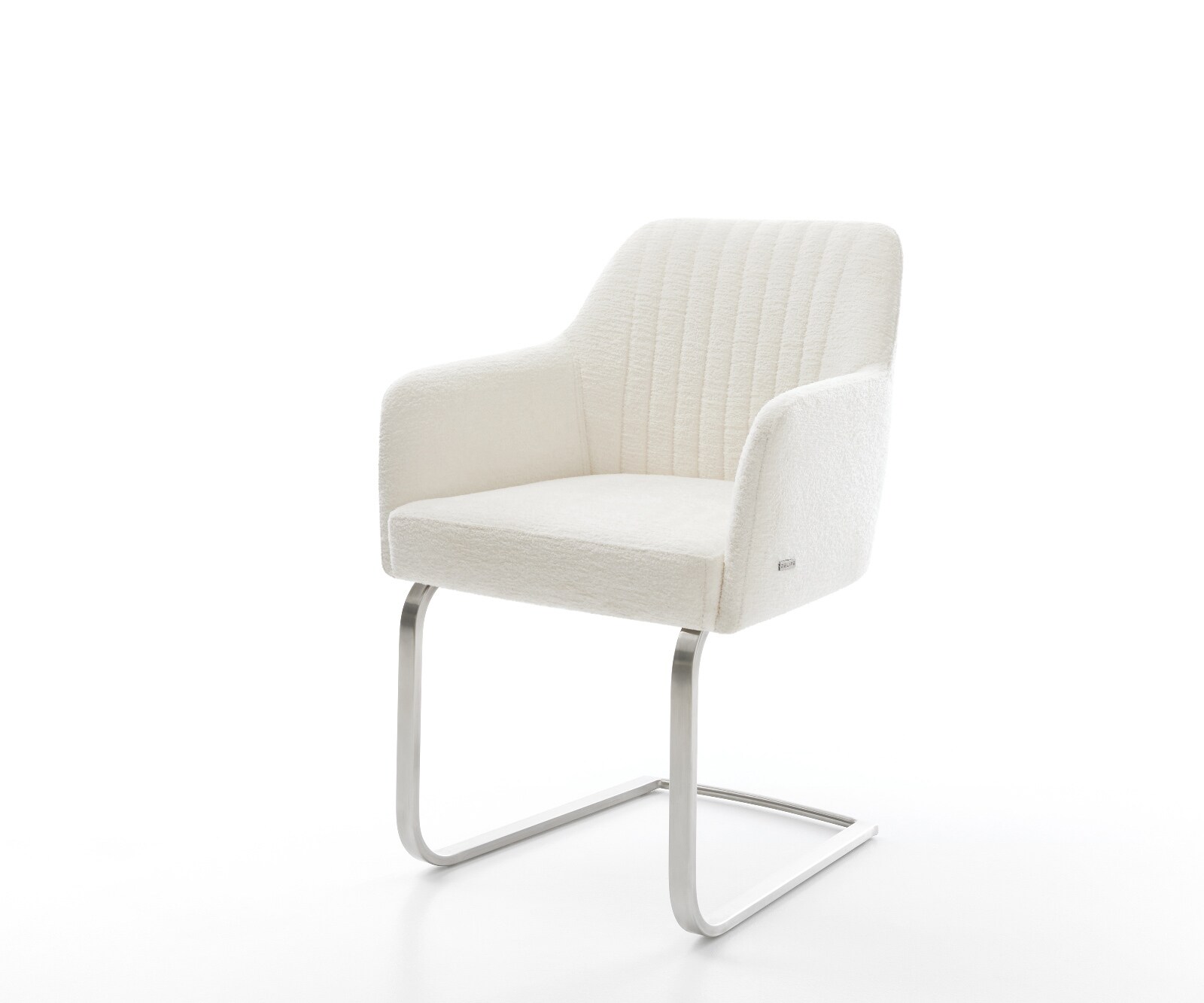 Cantilever Greg-Flex bouclé doux beige pied cantilever plat acier inoxydable resorts ensachés 1