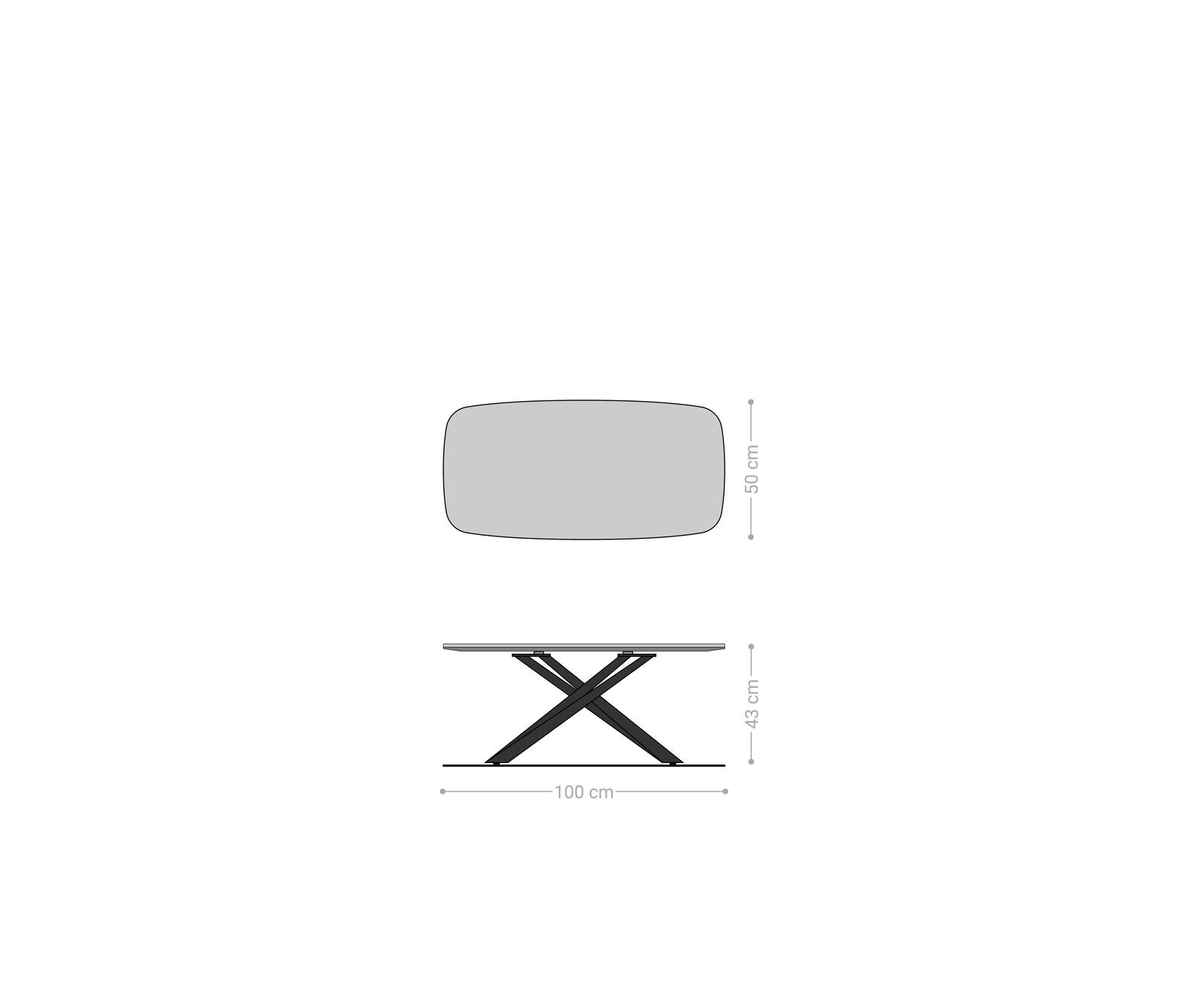 Table basse Edge Boot 100x50 cm céramique Minas Melange Sarity Metall finition effet titane 6