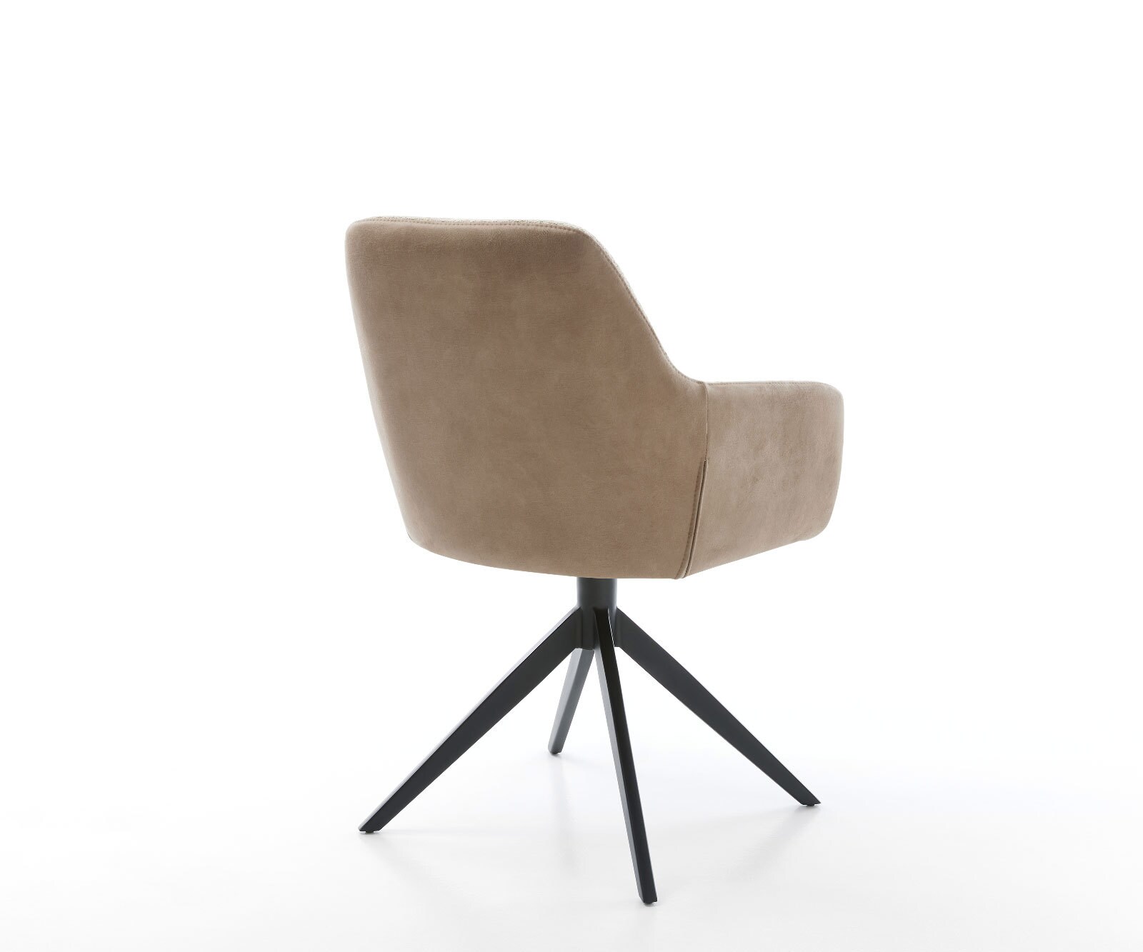 Chaise-pivotante Pejo-Flex tissu mixte couleur boue pied croisé large noir pivotement sur 360° ressorts ensachés 4