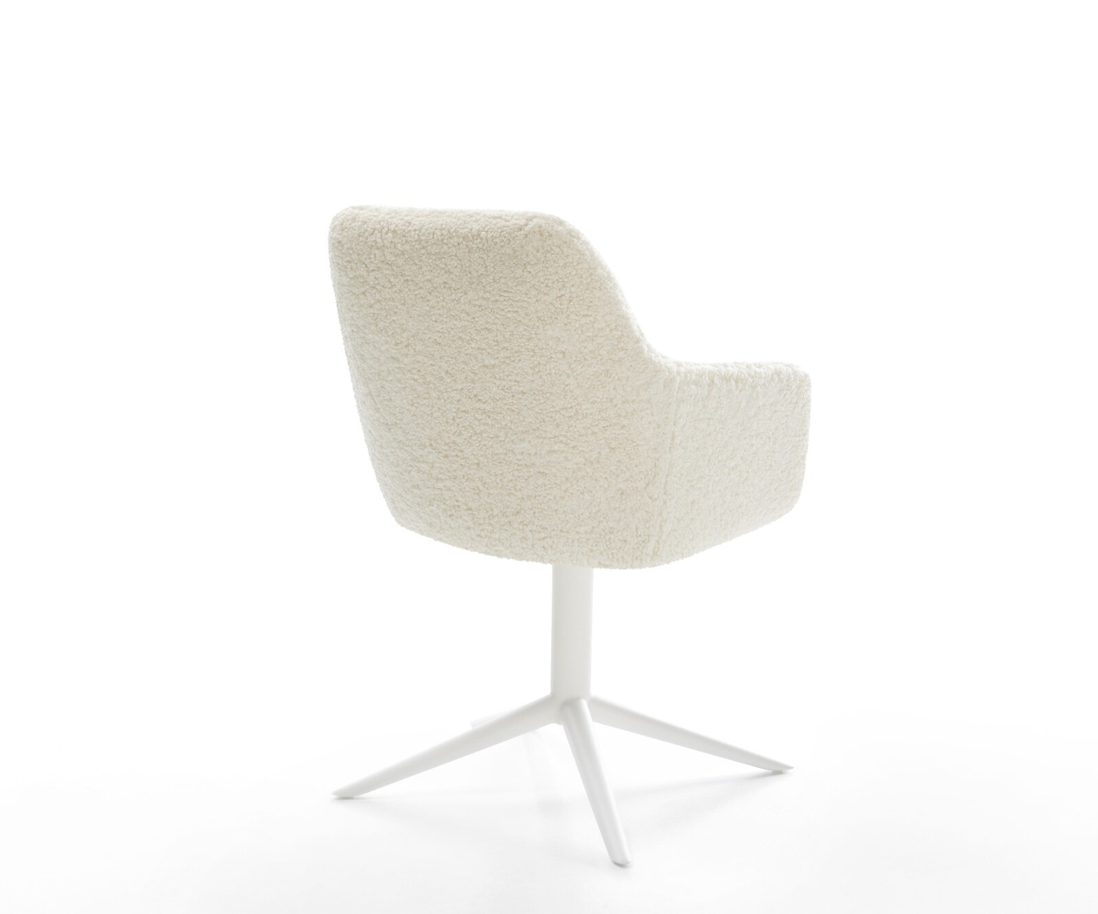 Chaise-pivotante Pejo-Flex tissu teddy beige pied de chaise 4 branches blanc pivotement sur 360° fonction bascule resorts ensachés 4