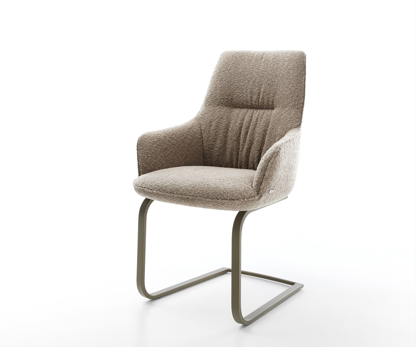 Cantilever Zelia-Flex avec accoudoirs bouclé boue pied cantilever plat aspect titane ressorts ensachés 1