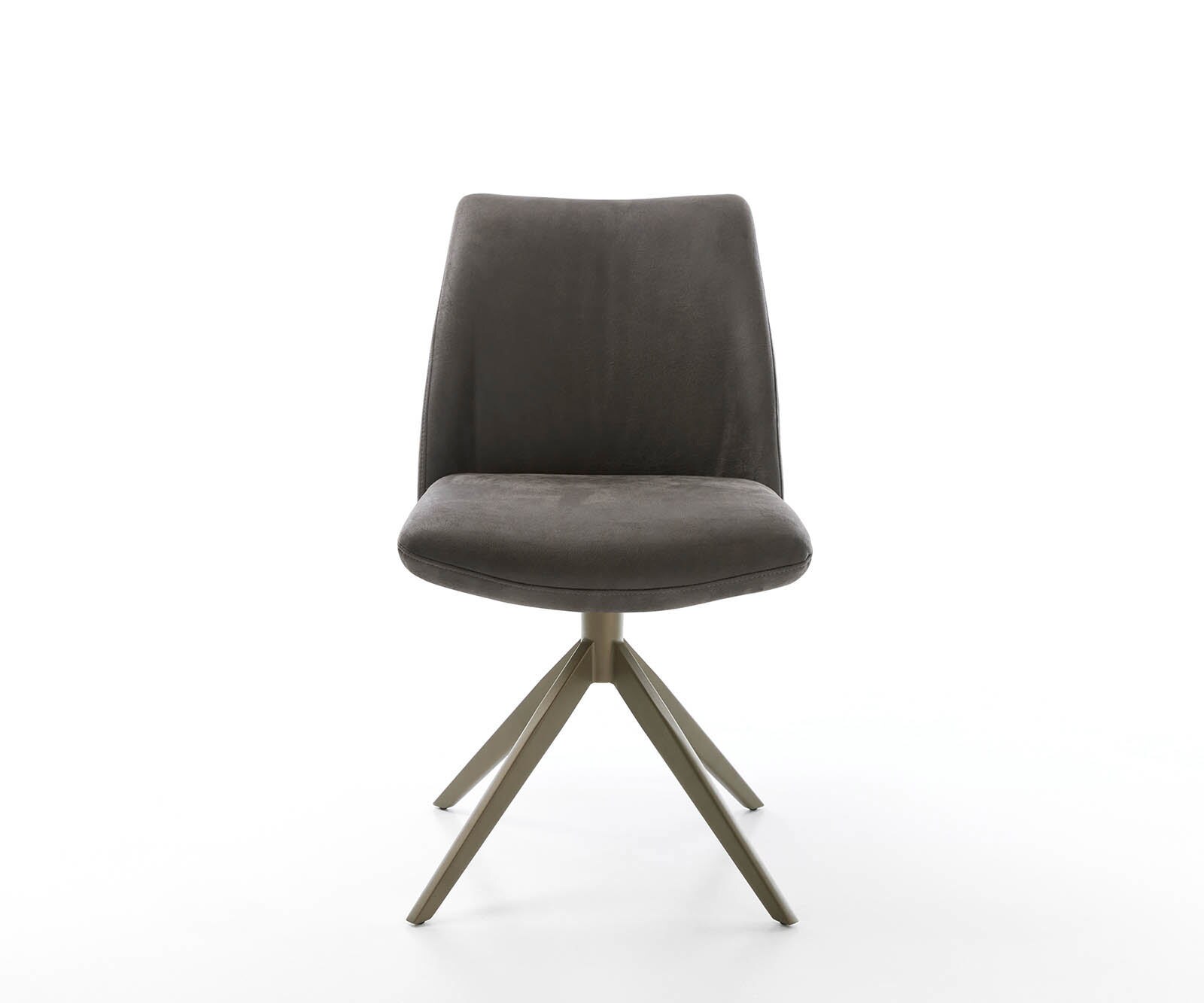 Chaise-pivotante Elso-Flex microvelours anthracite vintage pied croisé large aspect titane pivotement sur 360° ressorts ensachés 1