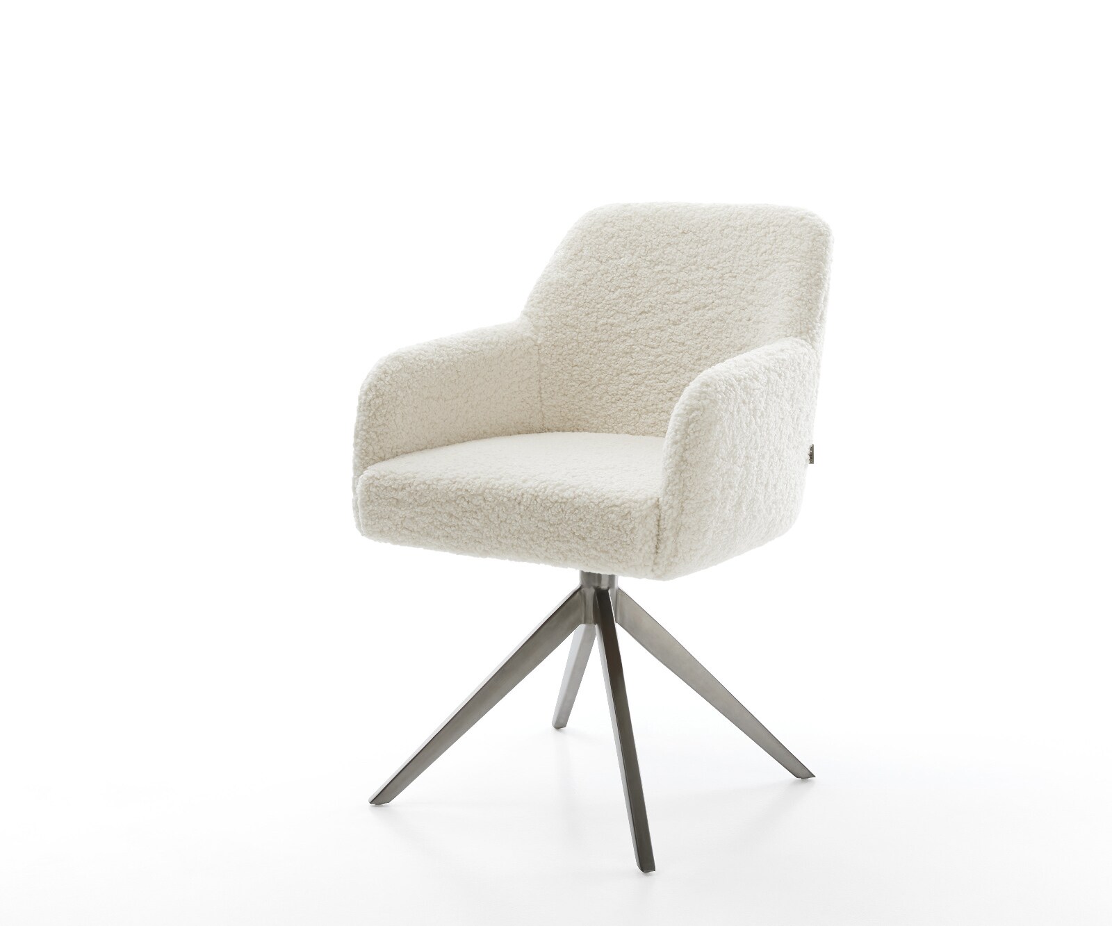 Chaise-pivotante Greg-Flex tissu teddy beige pied croisé large grafiete pivotement sur 360° fonction bascule resorts ensachés