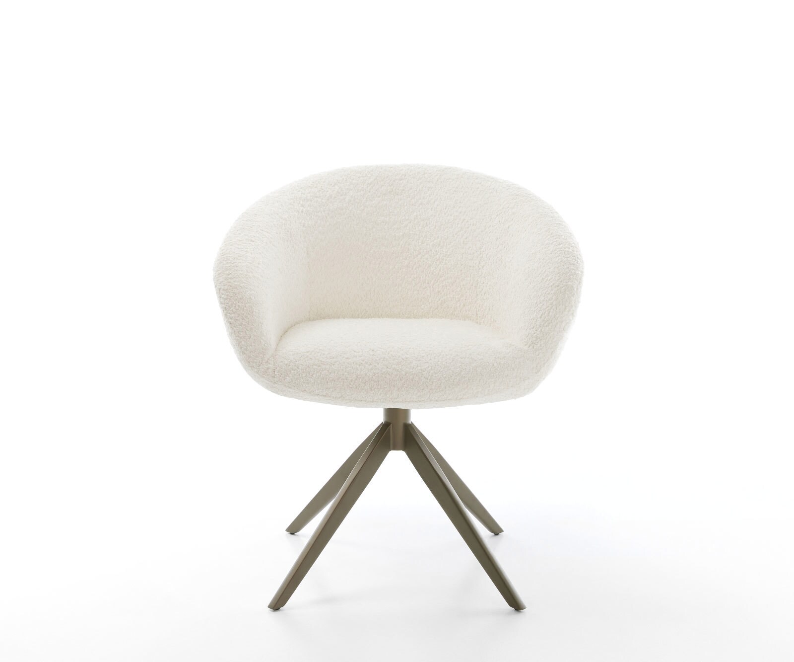 Chaise-pivotante Vinka-Flex bouclé blanc pied croisé large aspect titane pivotement sur 360° fonction bascule ressorts ensachés 4