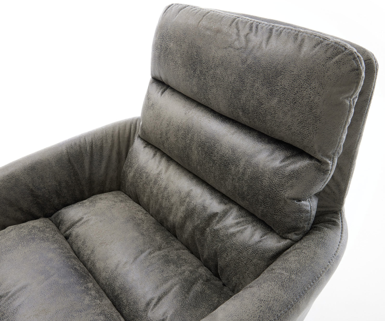 Chaise-de-salle-à-manger Abelia-Flex avec accoudoirs microvelours gris antique pied trapèze noir 3 Chaise-de-salle-à-manger Abelia-Flex avec accoudoirs microvelours gris antique pied trapèze noir 3