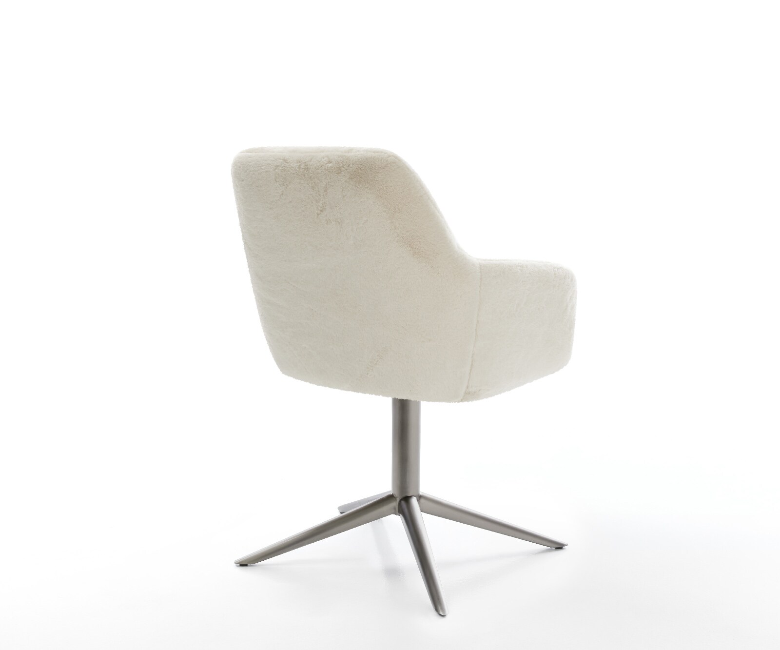 Chaise-pivotante Pejo-Flex peluche crème-blanc pied de chaise 4 branches grafiete pivotement sur 360° fonction bascule resorts ensachés 4