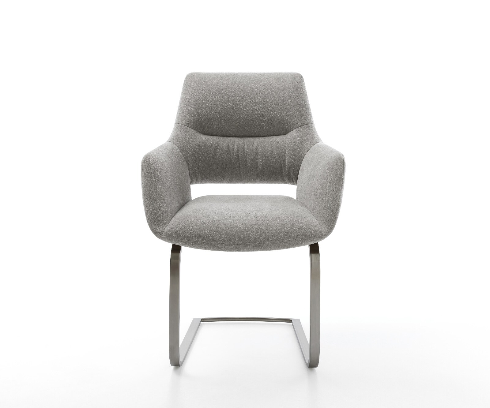 Cantilever Yago-Flex avec accoudoirs tissu structuré doux gris pied cantilever plat grafiete resorts ensachés 2