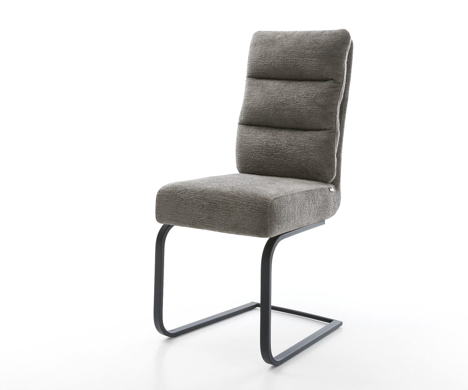 Cantilever Pela-Flex bouclé doux couleur boue pied cantilever plat noir resorts ensachés 1