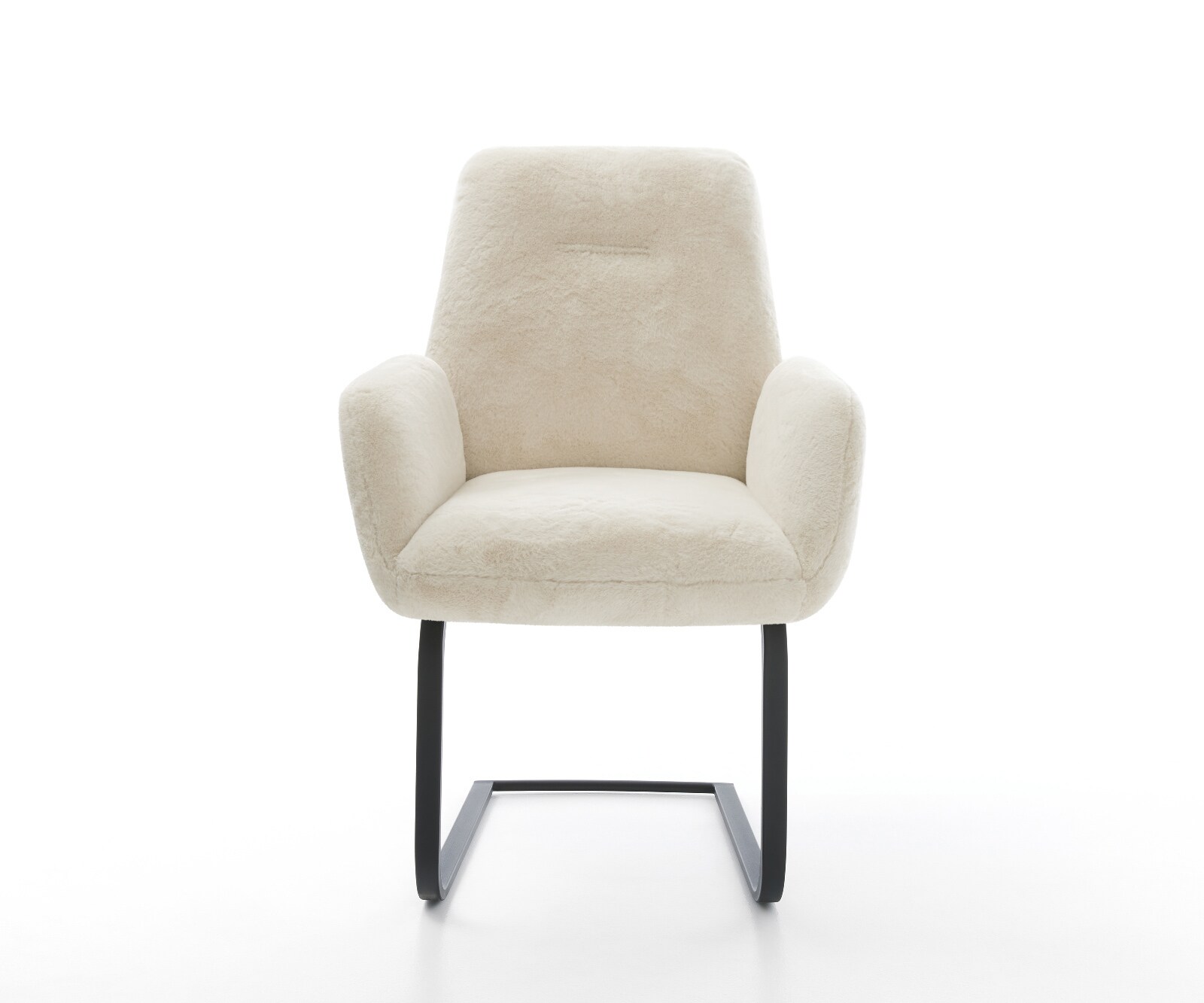Cantilever Zoa-Flex peluche crème-blanc pied cantilever plat noir resorts ensachés 1