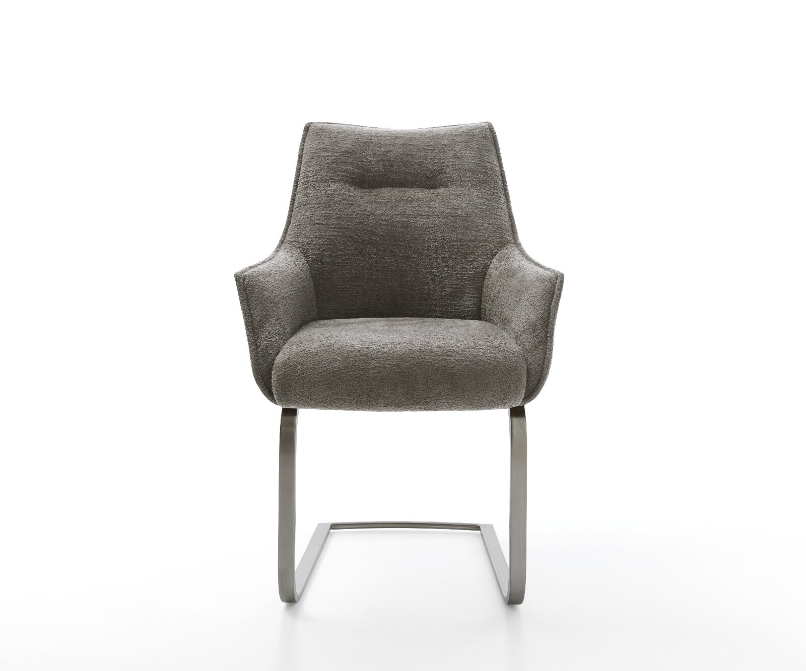 Cantilever Alja-Flex avec accoudoirs bouclé doux couleur boue pied cantilever plat grafiete resorts ensachés 2