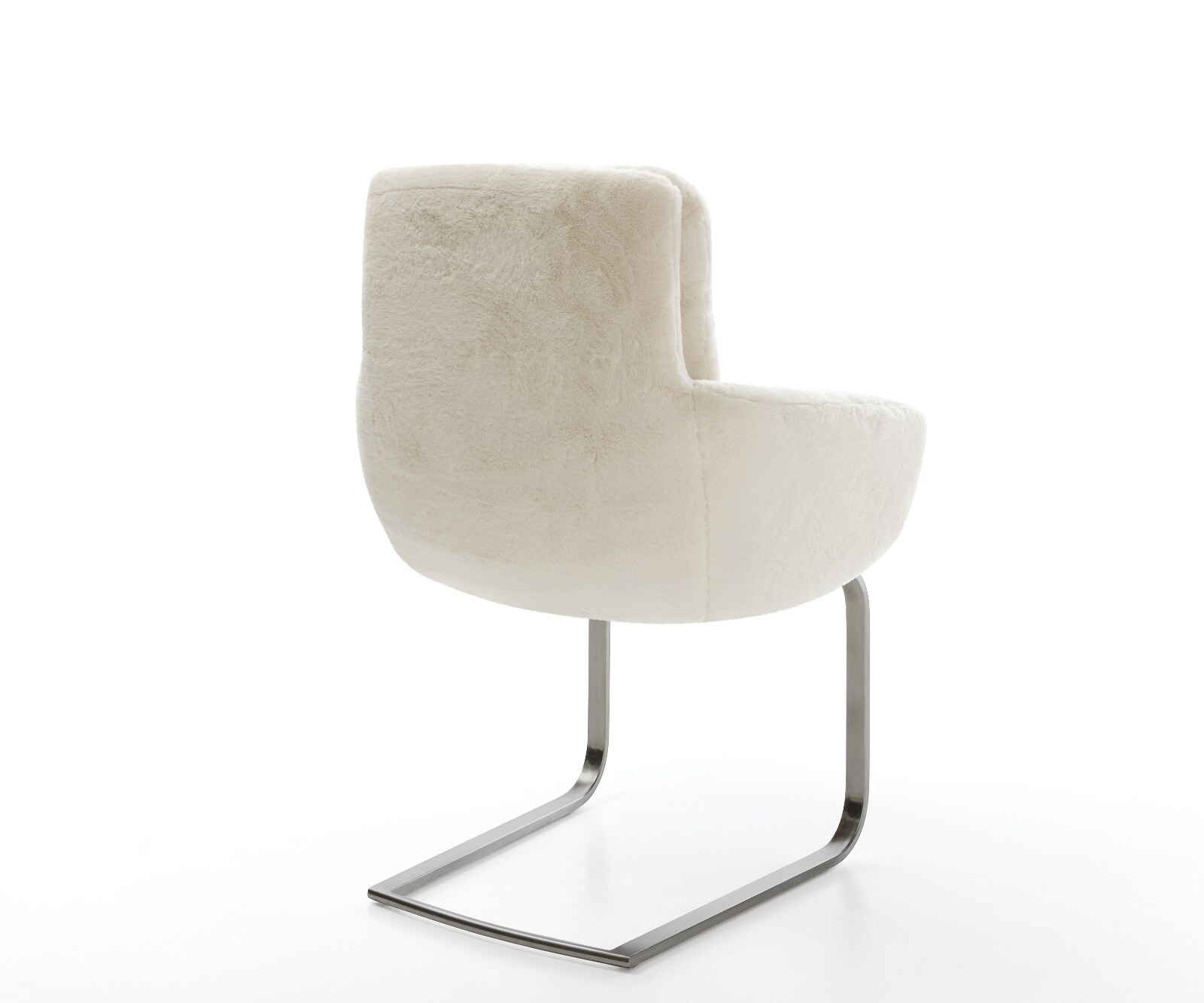 Cantilever Abelia-Flex avec accoudoirs peluche crème-blanc pied cantilever plat grafiete 4