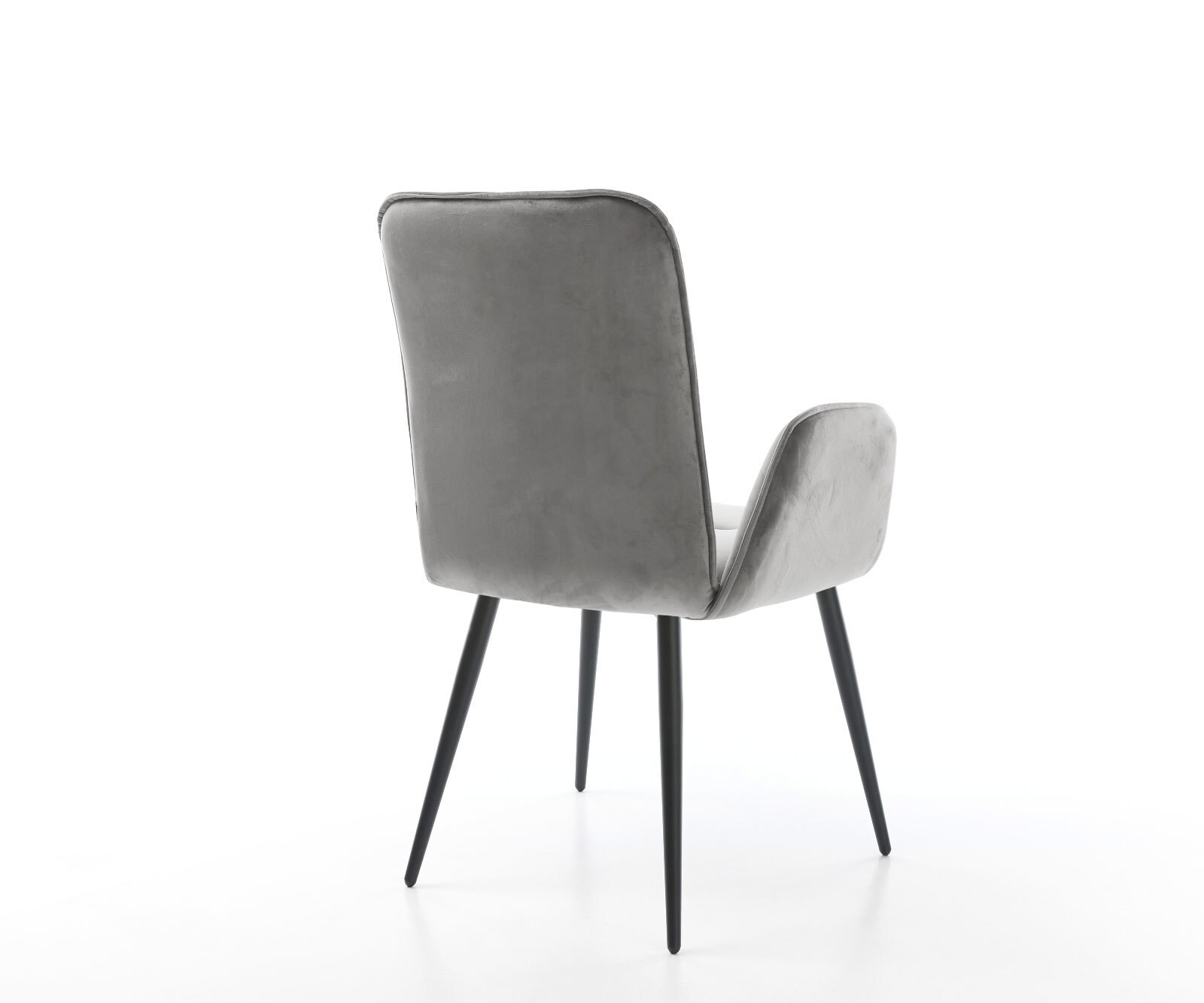 Chaise-de-salle-à-manger Vinja-Flex velours gris 4 pieds coniques noir 4 Chaise-de-salle-à-manger Vinja-Flex velours gris 4 pieds coniques noir 4