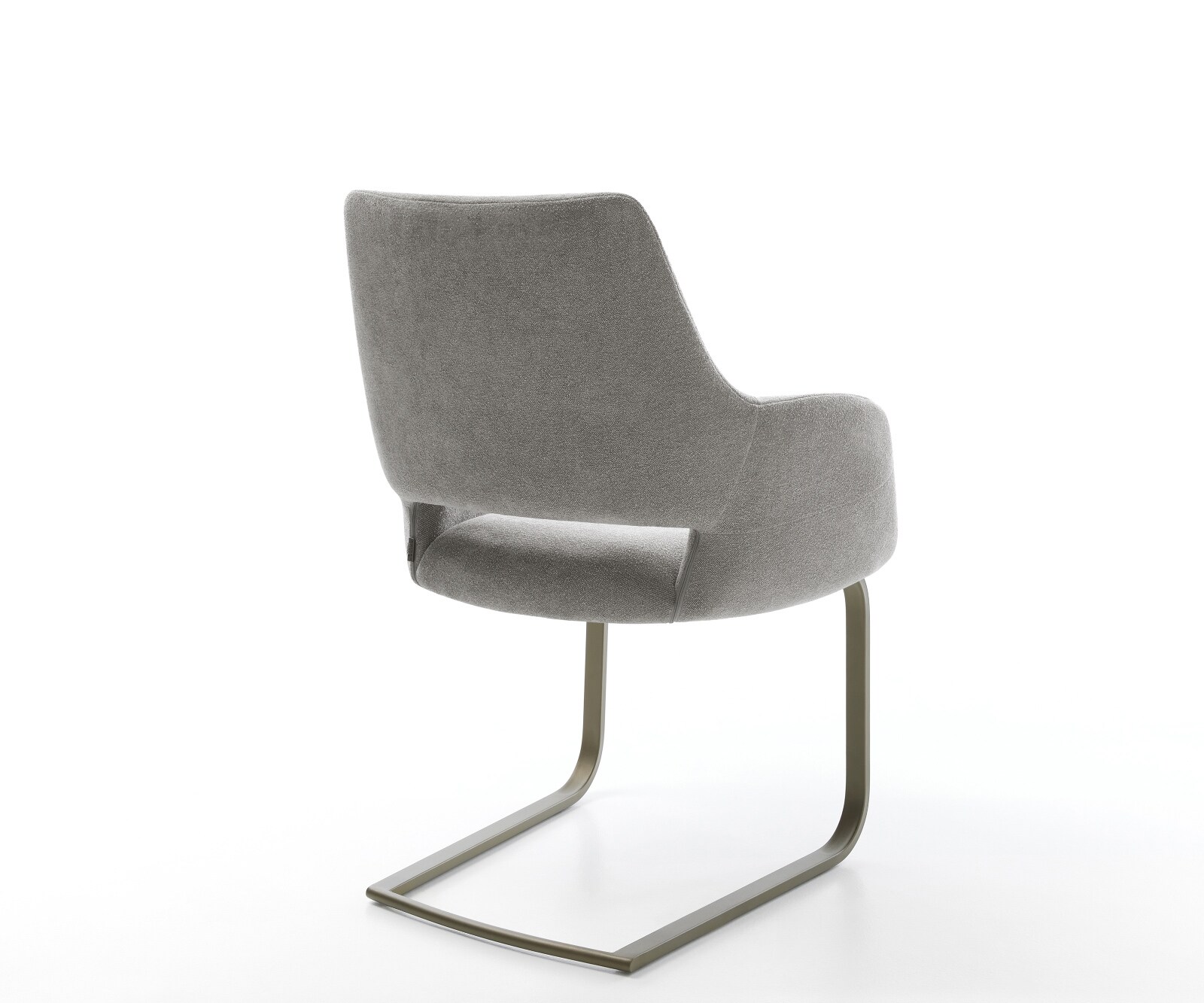 Cantilever Yago-Flex avec accoudoirs tissu structuré doux gris pied cantilever plat aspect titane resorts ensachés 5