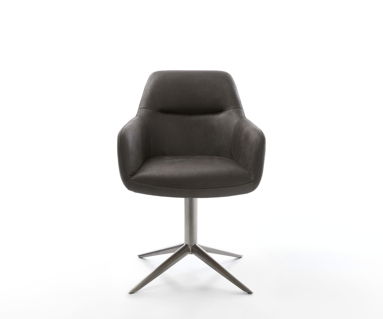 Chaise-pivotante Pejo-Flex microvelours anthracite vintage pied de chaise 4 branches grafiete pivotement sur 360° fonction bascule ressorts ensachés 2
