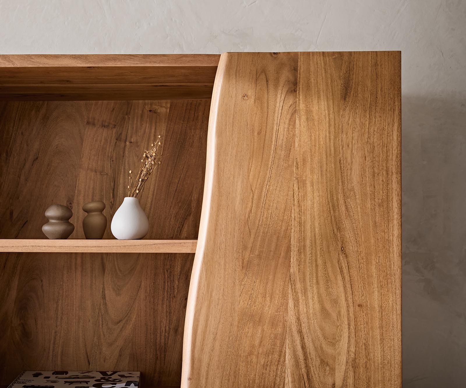 Étagère Live-Edge 140x195 cm Acacia Naturel 2 portes 5