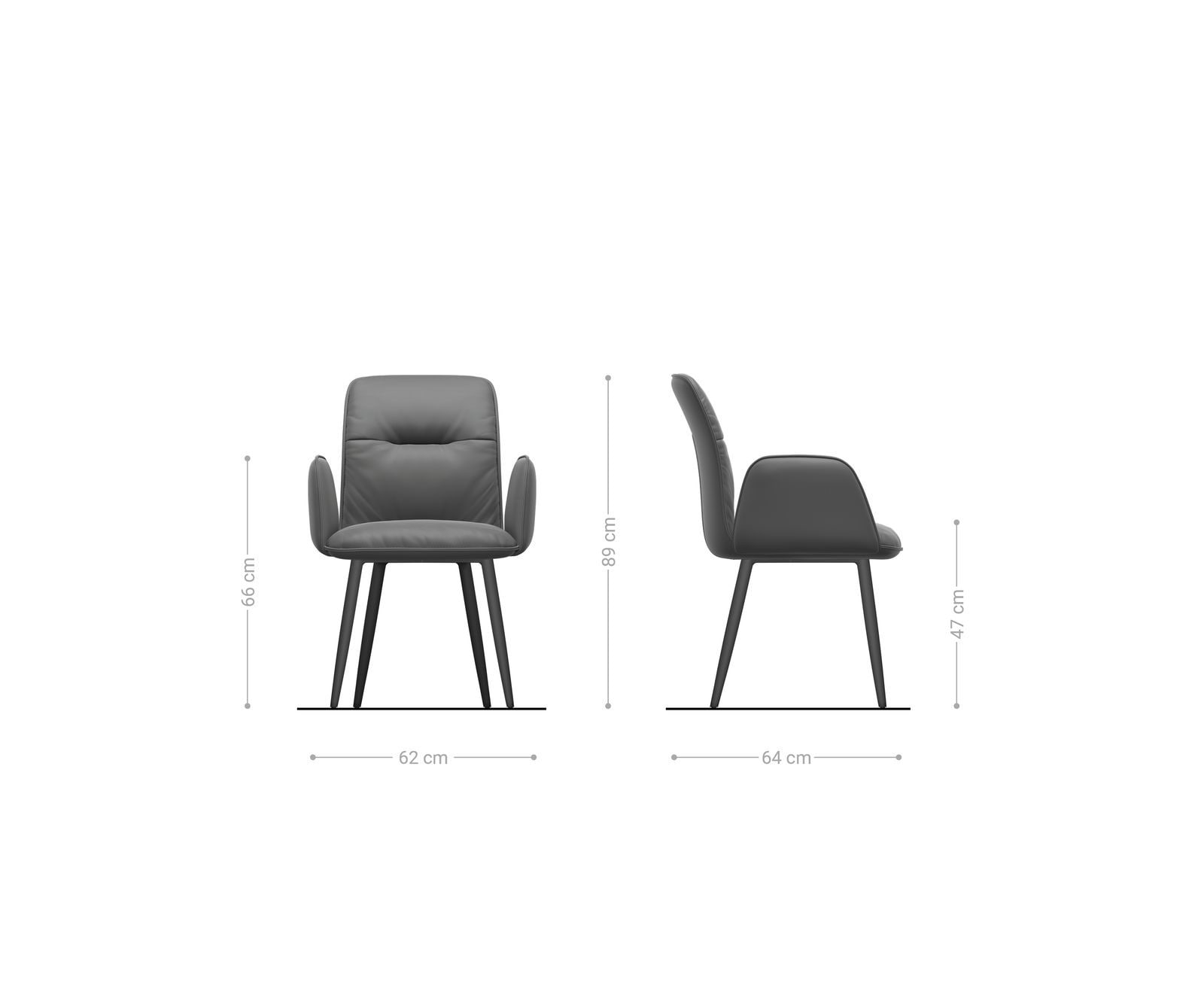 Chaise-de-salle-à-manger Vinja-Flex velours gris 4 pieds coniques noir 5 Chaise-de-salle-à-manger Vinja-Flex velours gris 4 pieds coniques noir 5