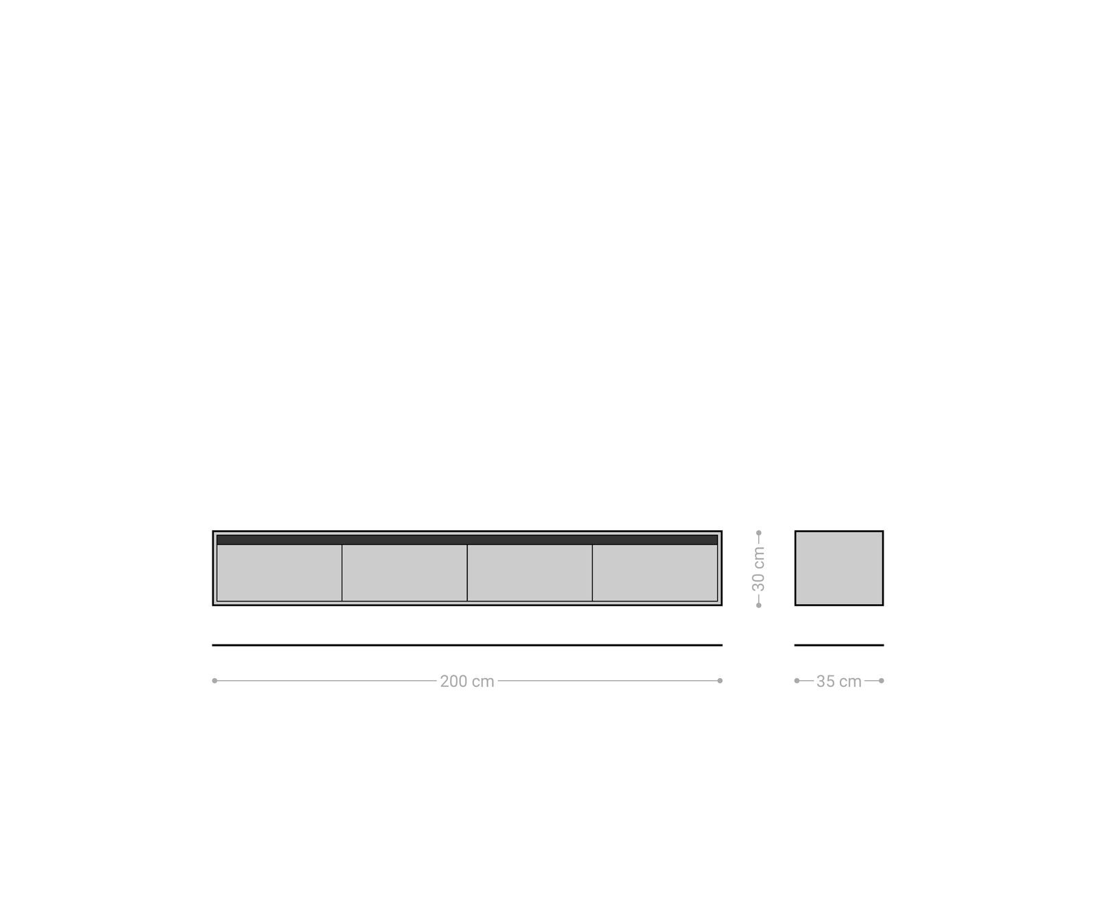 Designer-meuble-TV Stonegrace 200 cm Chêne Naturel Ardoise 4 tiroirs Suspendu 6