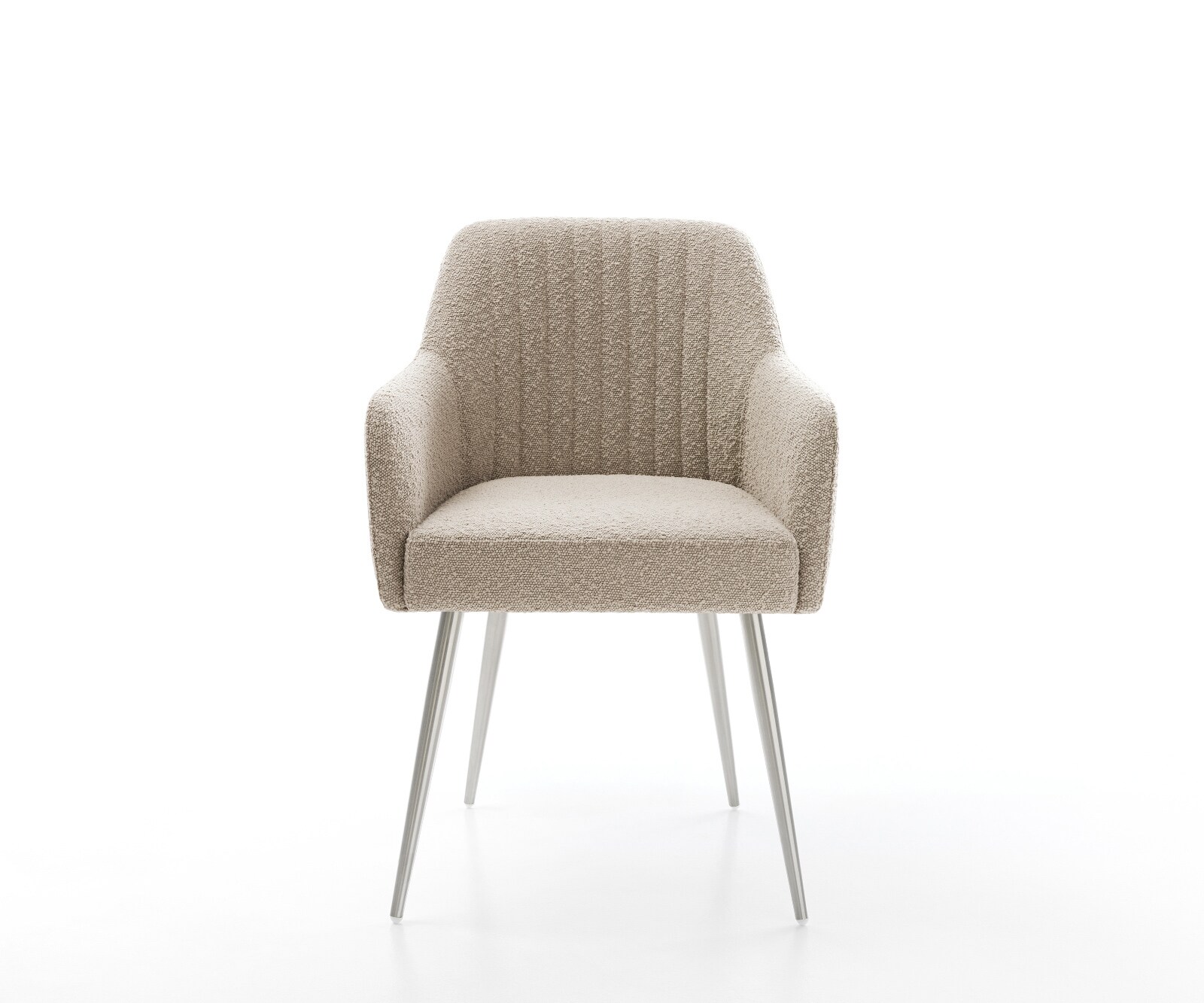 Chaise-de-salle-à-manger Greg-Flex bouclé boue 4 pieds coniques acier inoxydable ressorts ensachés 2