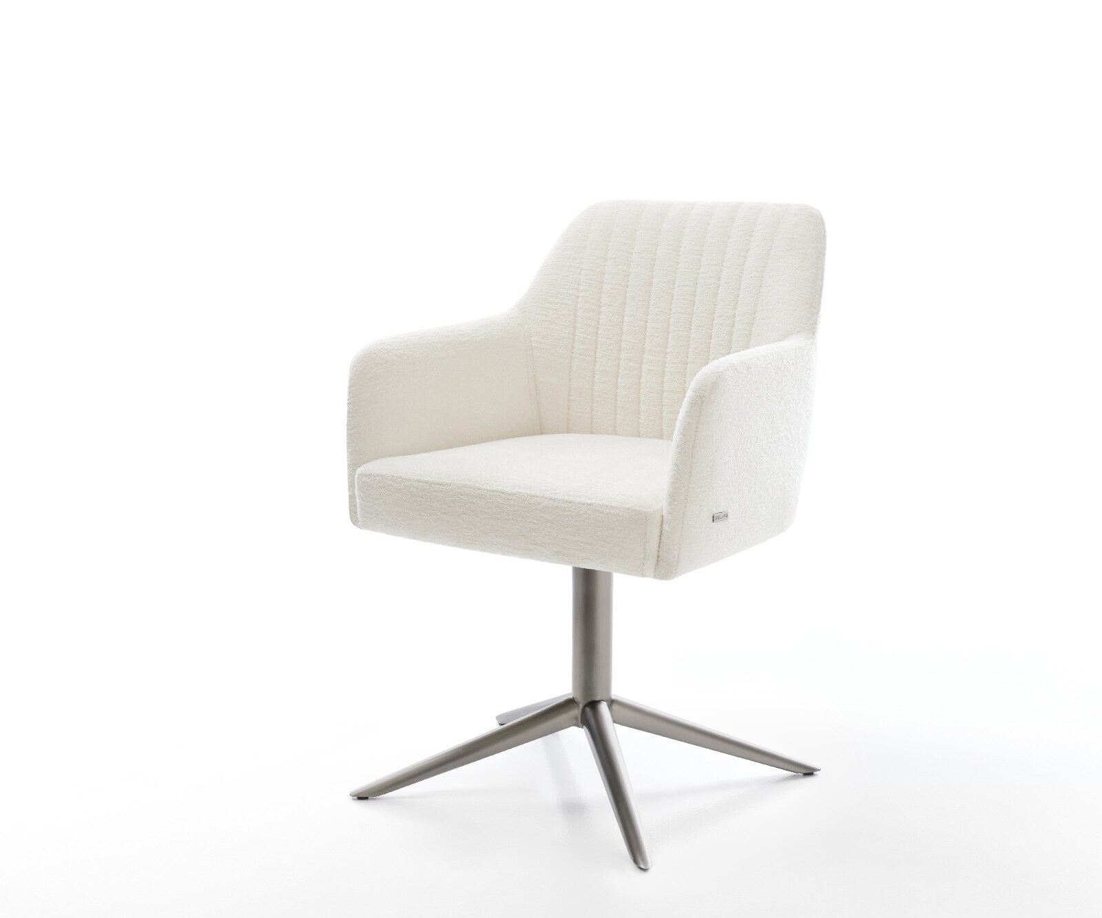 Chaise-pivotante Greg-Flex bouclé doux beige pied de chaise 4 branches grafiete pivotement sur 360° fonction bascule resorts ensachés 1