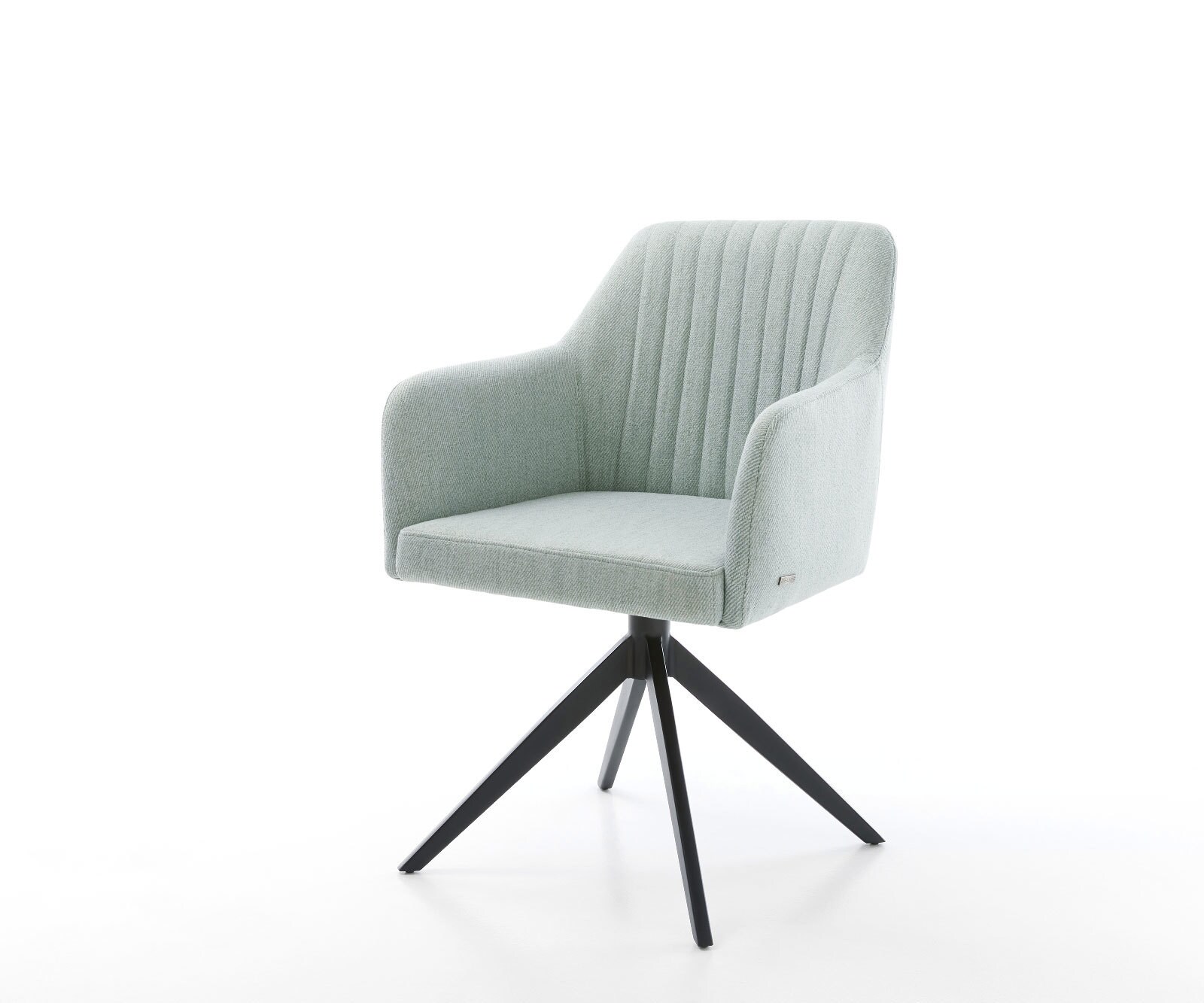 Chaise-pivotante Greg-Flex rayures vert menthe pied croisé large noir pivotement sur 360° fonction bascule