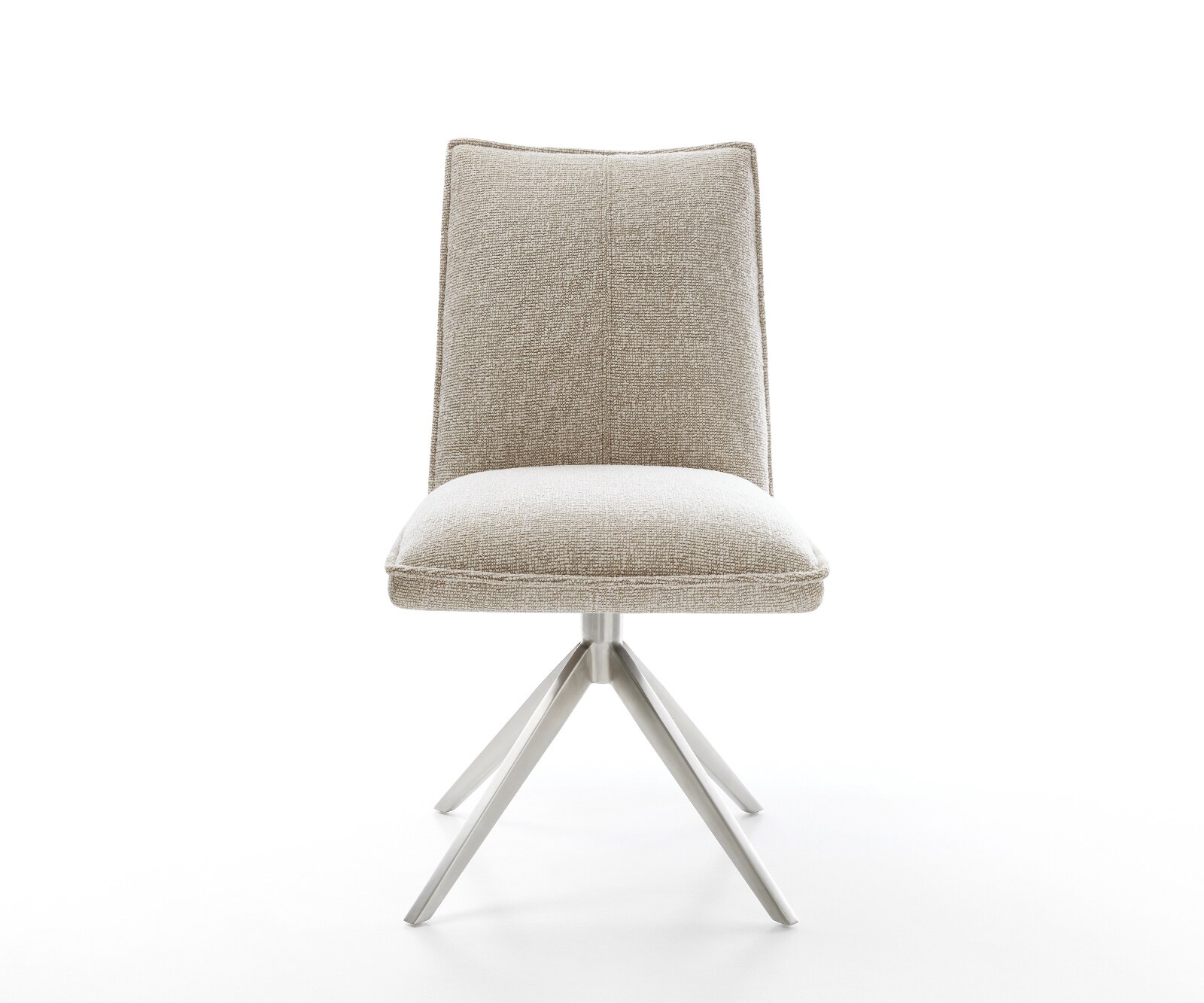 Chaise-pivotante Lelio-Flex tissu tissé doux beige pied croisé large acier inoxydable pivotement sur 360° fonction bascule resorts ensachés 2