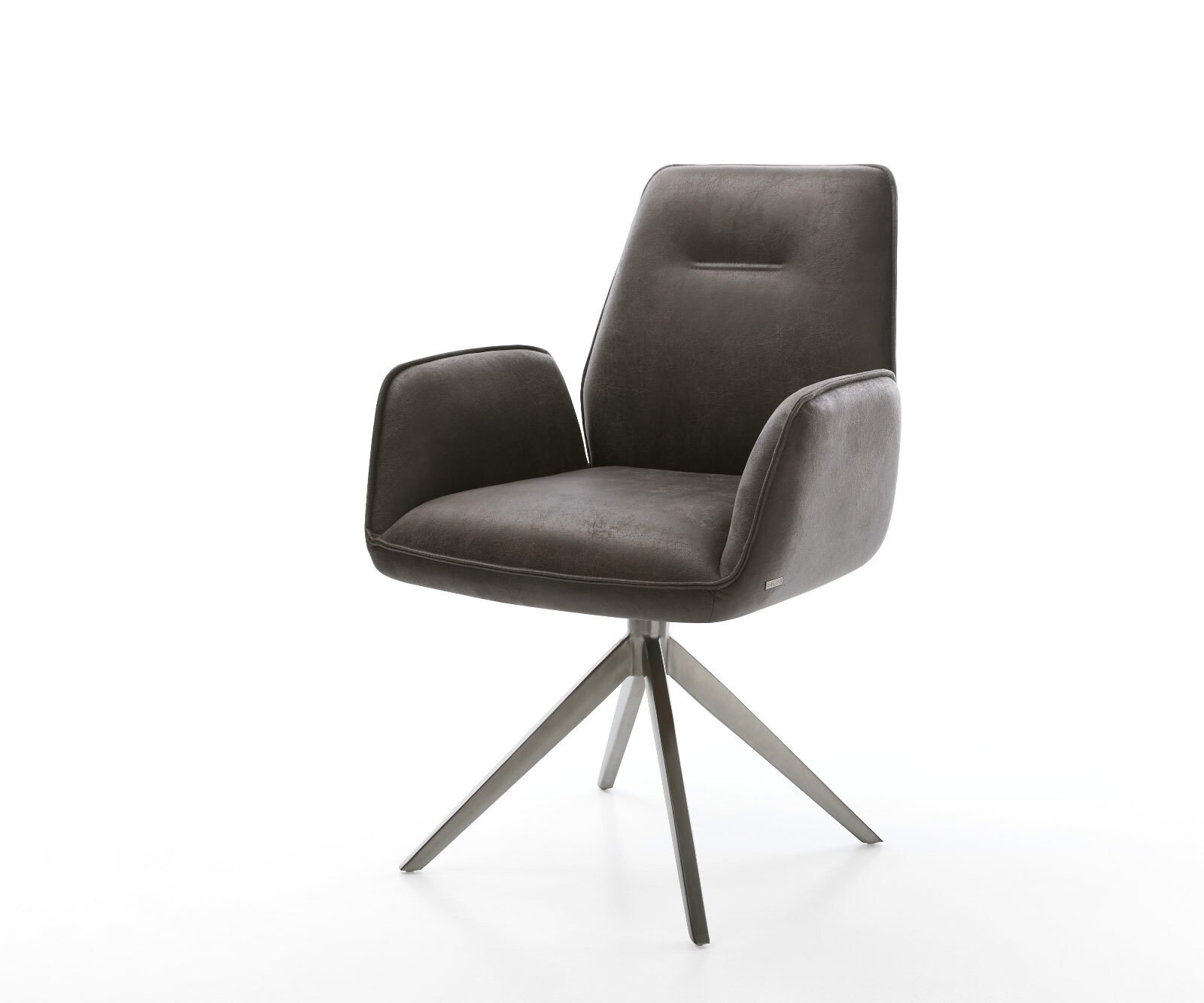Chaise-pivotante Zoa-Flex microvelours anthracite vintage pied croisé large grafiete pivotement sur 360° fonction bascule ressorts ensachés 1