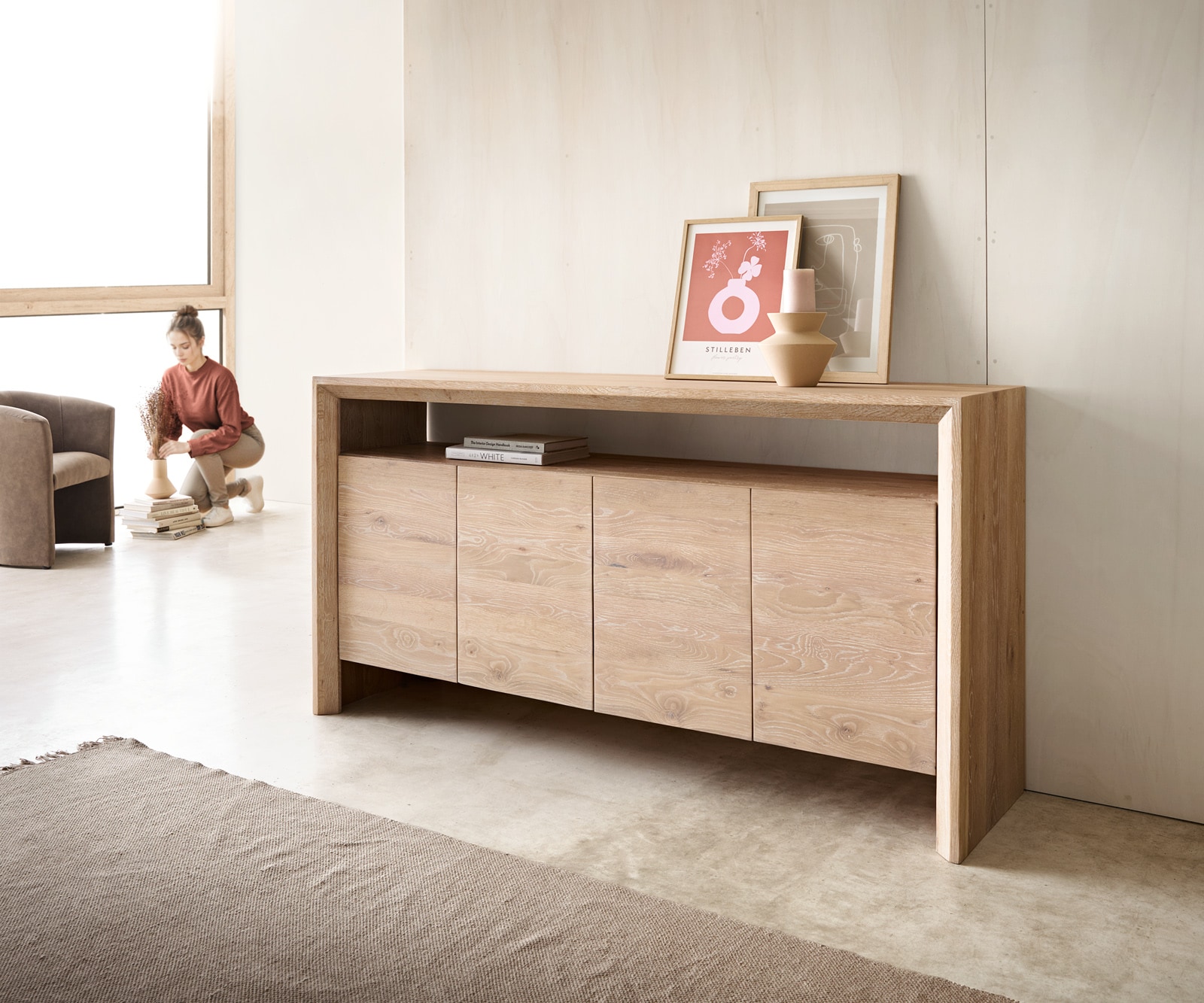 Buffet Assuan 175 cm 4 portes 1 compartiment Buffet Assuan 175 cm 4 portes 1 compartiment