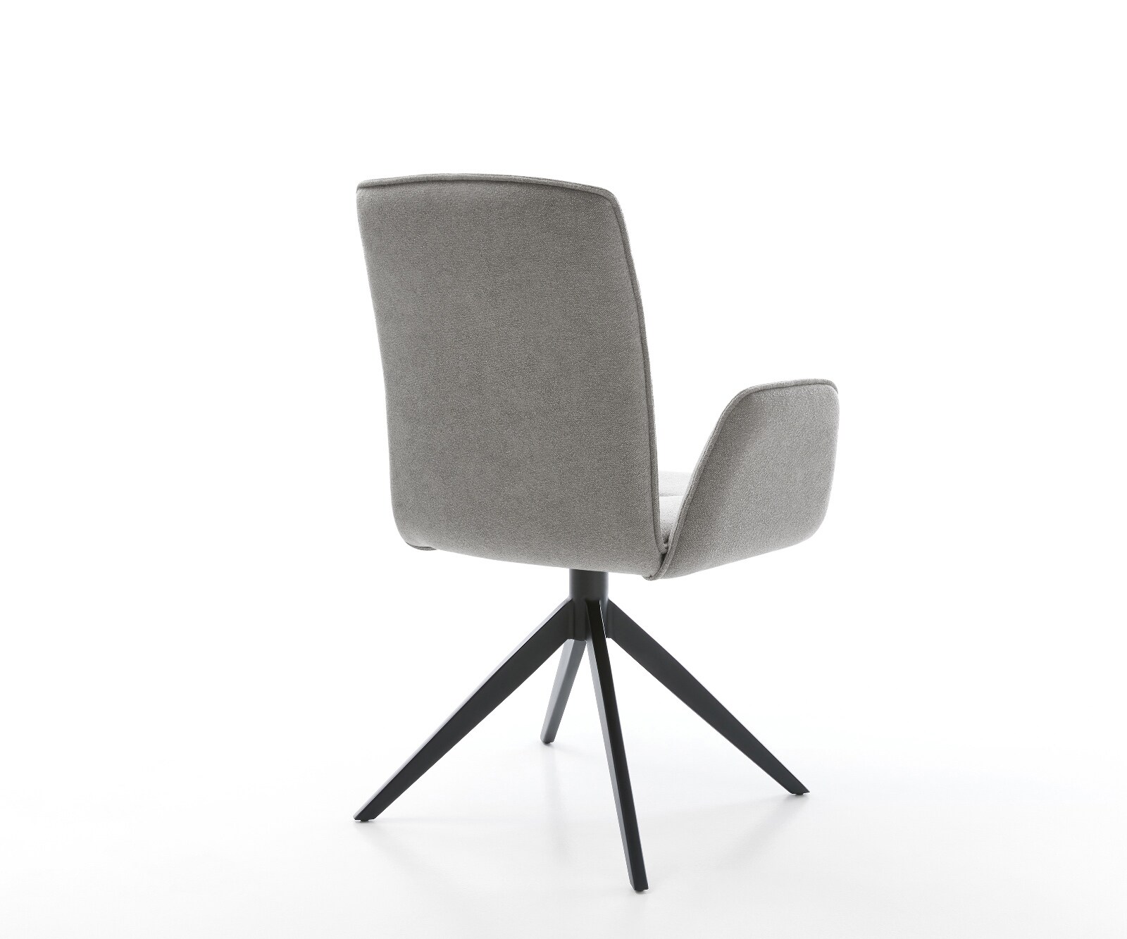 Chaise-pivotante Vinja-Flex tissu structuré doux gris pied croisé large noir pivotement sur 360° fonction bascule 5