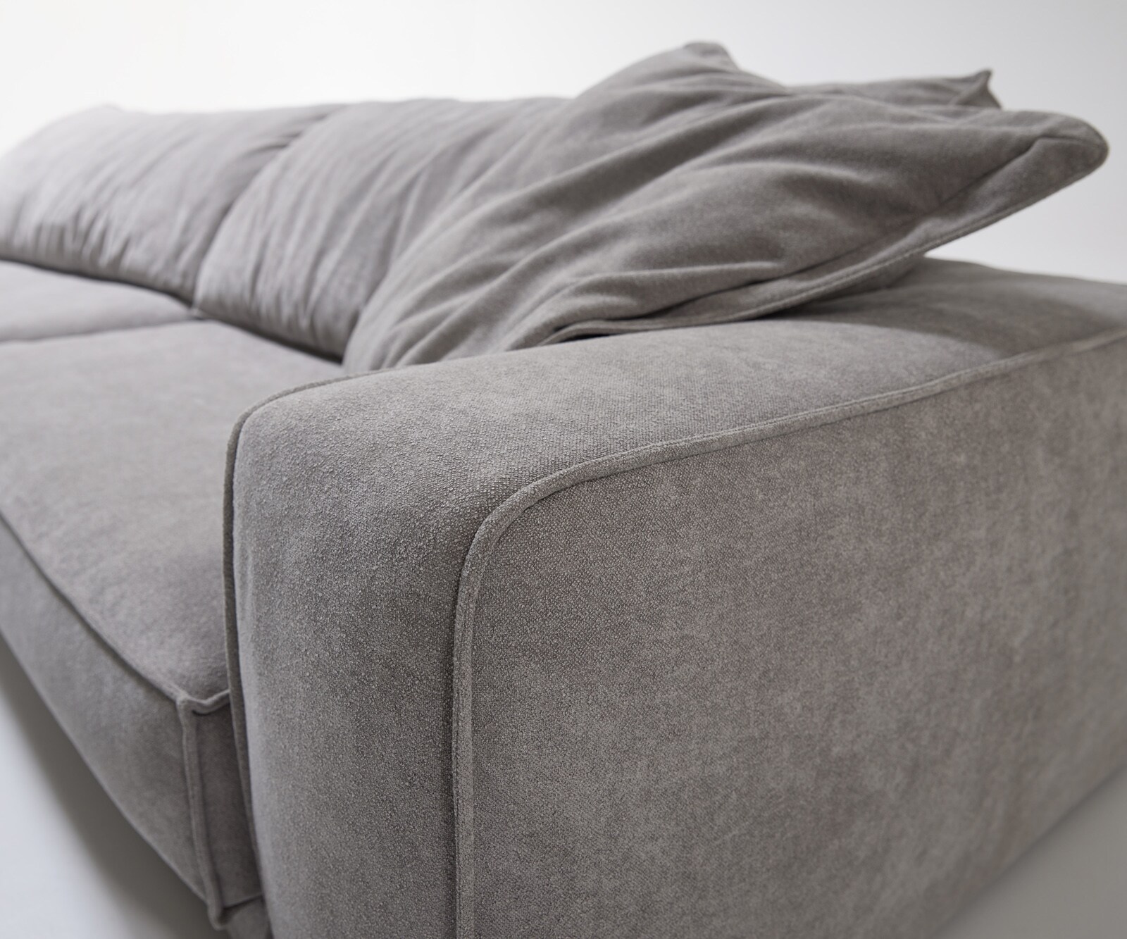 Grand canapé Snoosh 400x150 cm Tissu structuré Soft Gris méridienne gauche 6