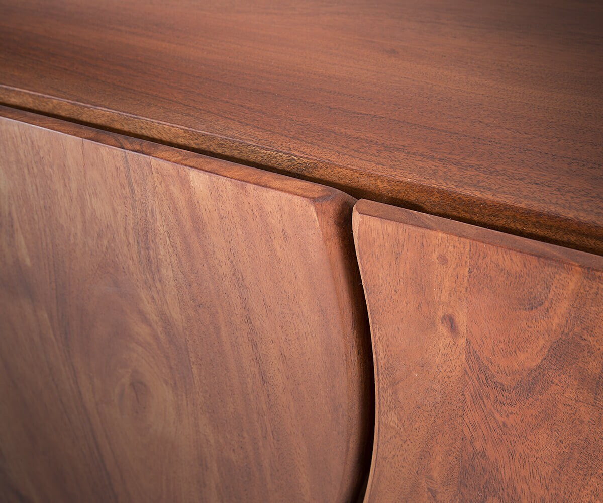 Meuble-TV Live-Edge 220 cm Acacia Marron en bois massif 6 portes 3