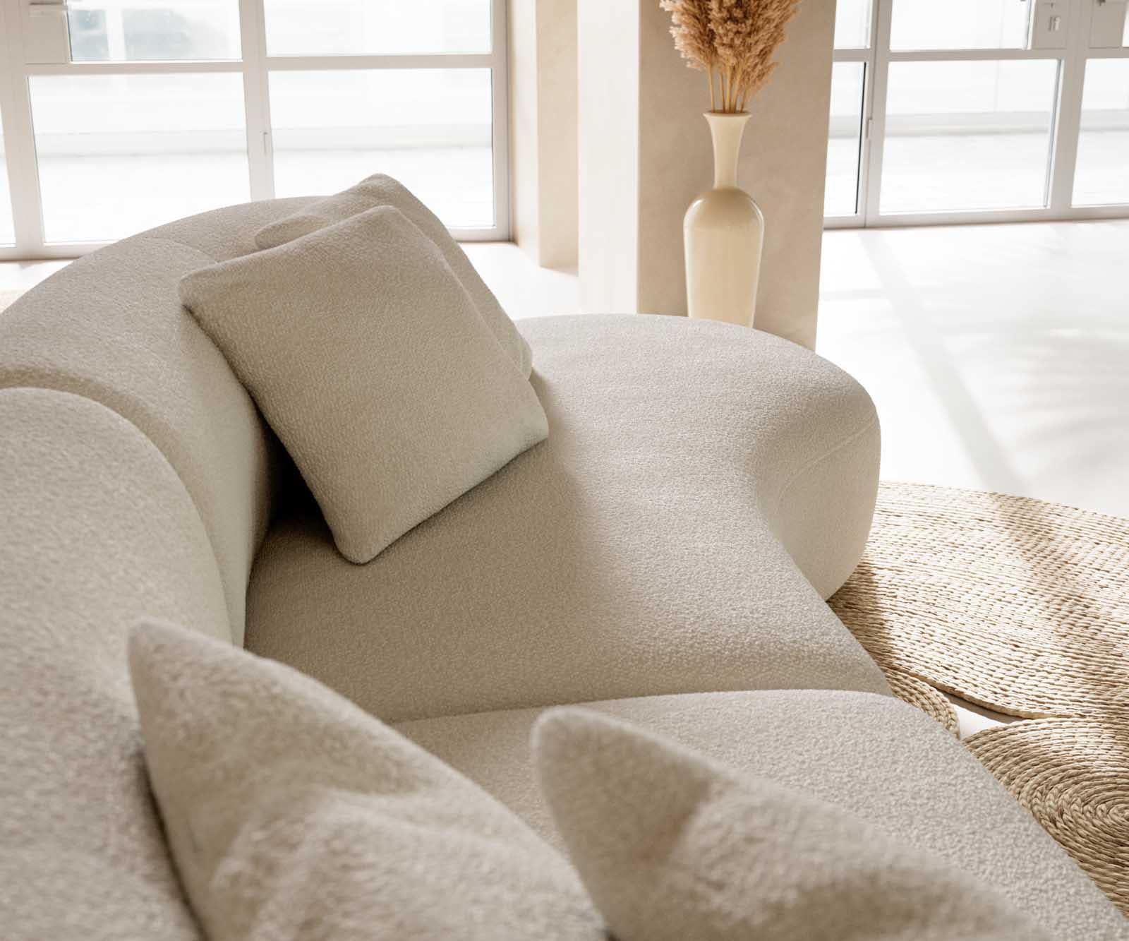 Canapé Mairi 330x160 cm Bouclé Crème-Blanc 5 Canapé Mairi 330x160 cm Bouclé Crème-Blanc 5