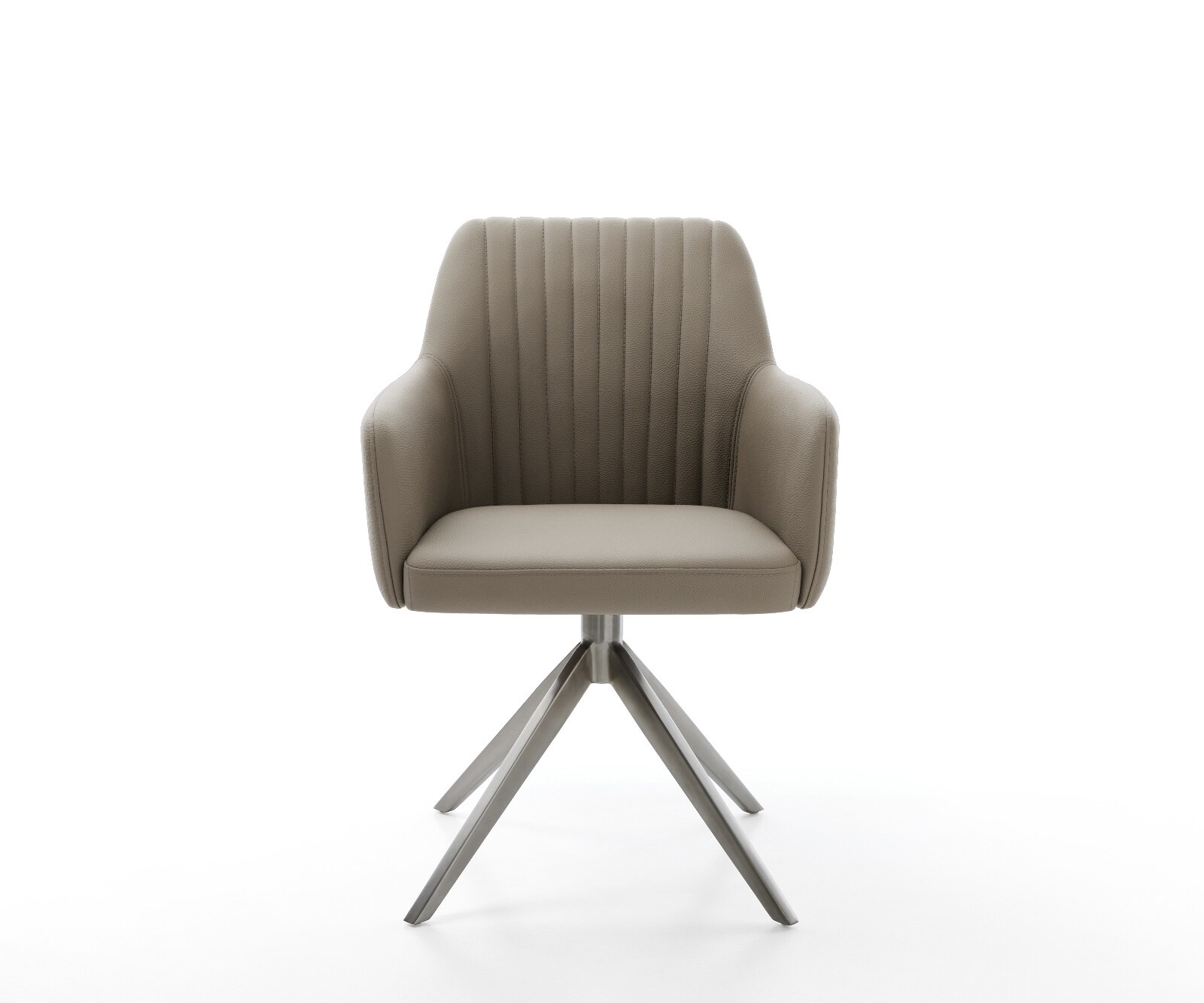 Chaise-pivotante Greg-Flex cuir de vache couleur boue pied croisé large grafiete pivotement sur 360° fonction bascule ressorts ensachés 2