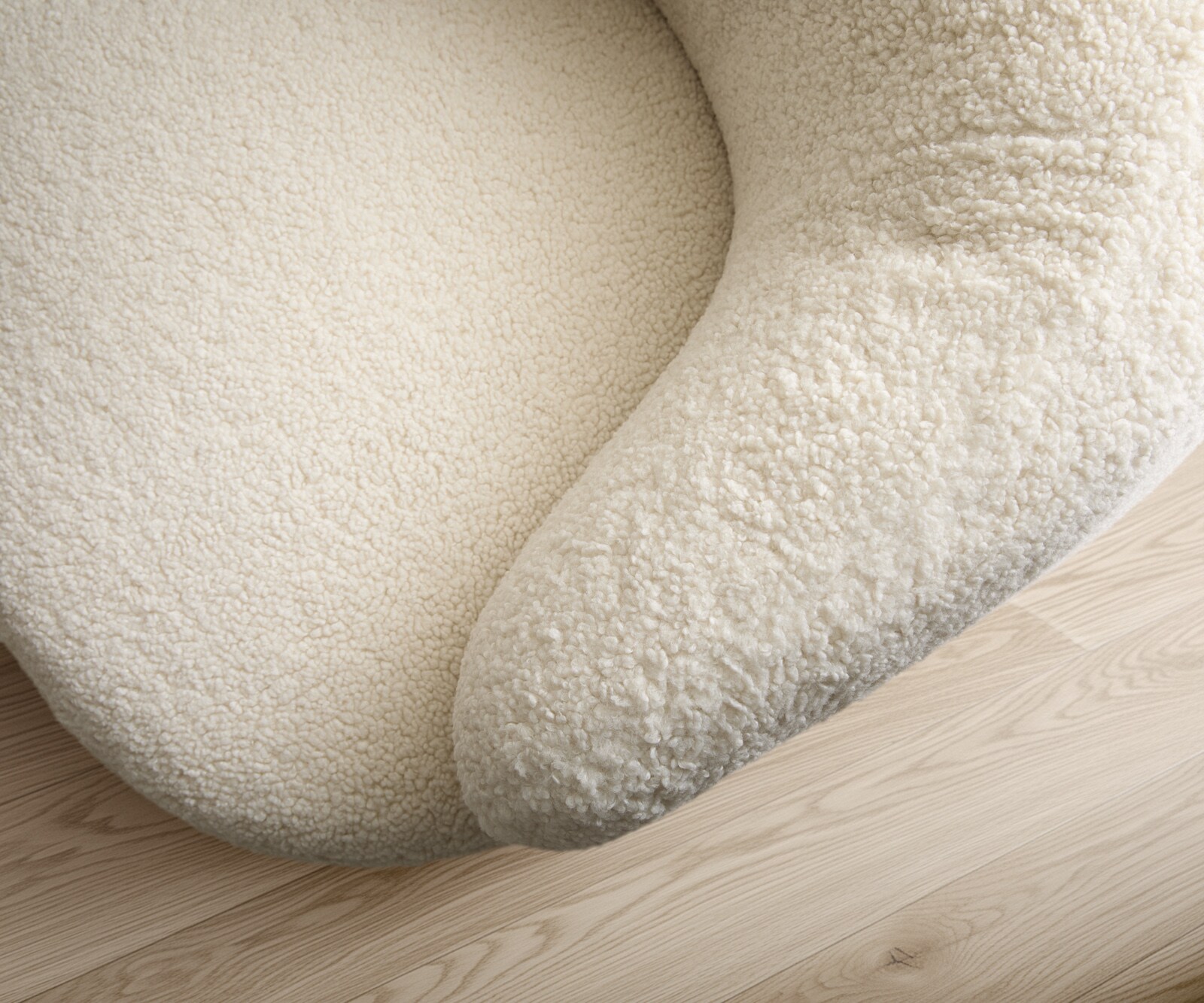 Fauteuil-Lounge  Nova 88 x 88 cm, tissu Teddy beige 6