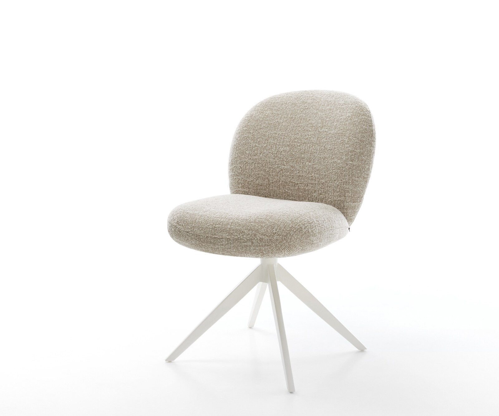 Chaise-pivotante Nube-Flex tissu tissé doux beige pied croisé large blanc pivotement sur 360° fonction bascule resorts ensachés 1
