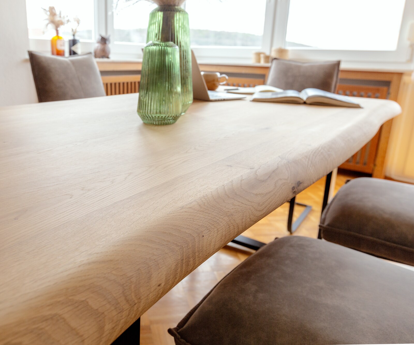 Table à manger Edge 200x100 chêne nature patin noir Live-Edge 6