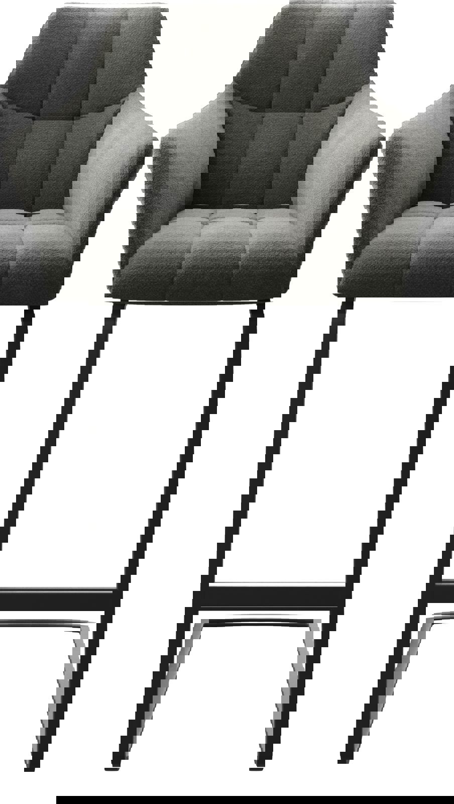 Chaise-de-bar Yulo-Flex tissu texturé anthracite chaise cantilever métal plat 3 Chaise-de-bar Yulo-Flex tissu texturé anthracite chaise cantilever métal plat 3