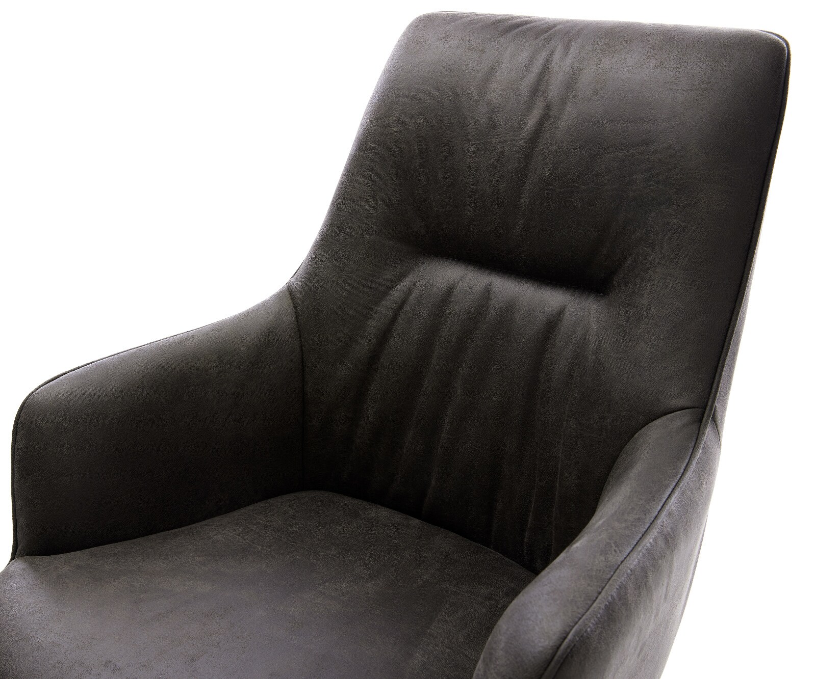 Cantilever Zelia-Flex avec accoudoirs microfibre antracite vintage pied cantilever plat acier inoxydable ressorts ensachés 3